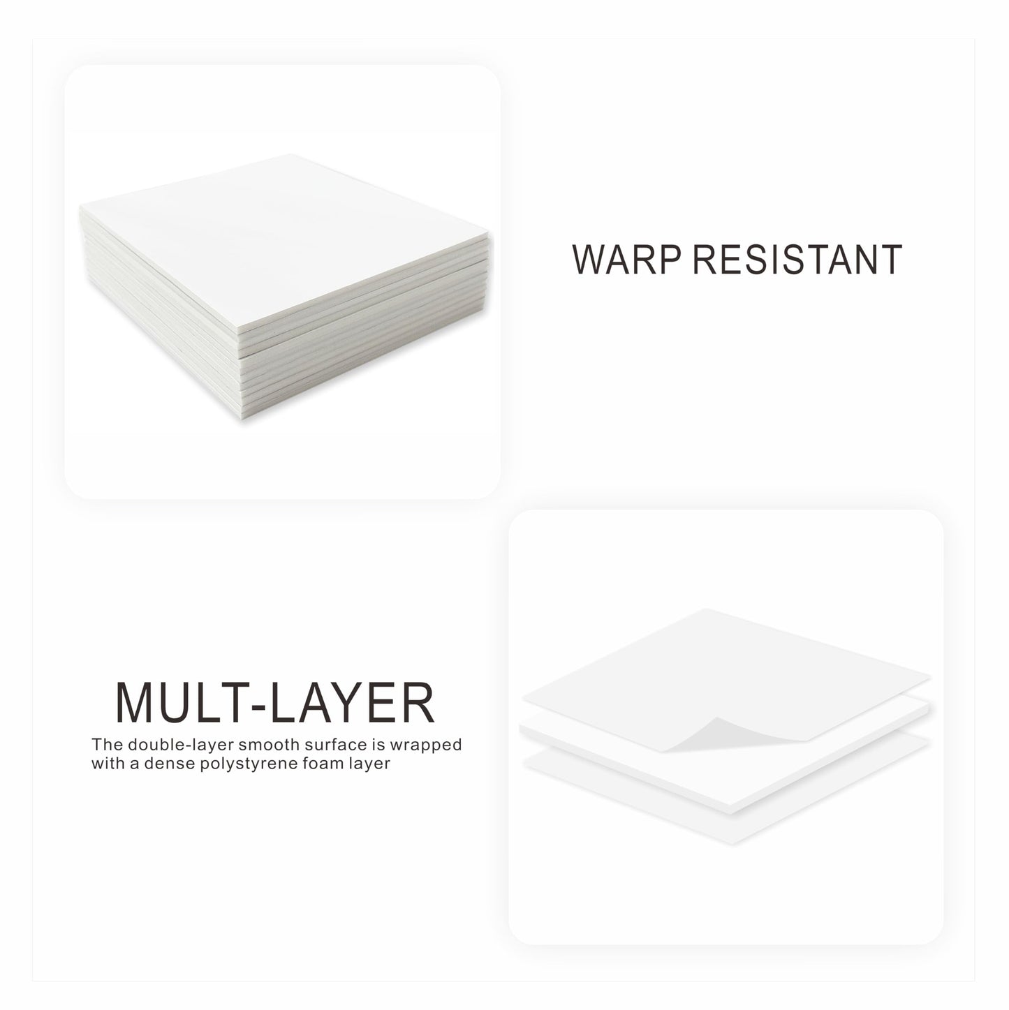 Foam Board 18 x 24 in, ZXUNLIEH 12 Pack White Poster Board, 3/16 in Thick Craft Foam Core Board, Puzzle Board, Double Sided, Foam Sheets for Picture, Project, Presentation, Artwork, Signage and Crafts