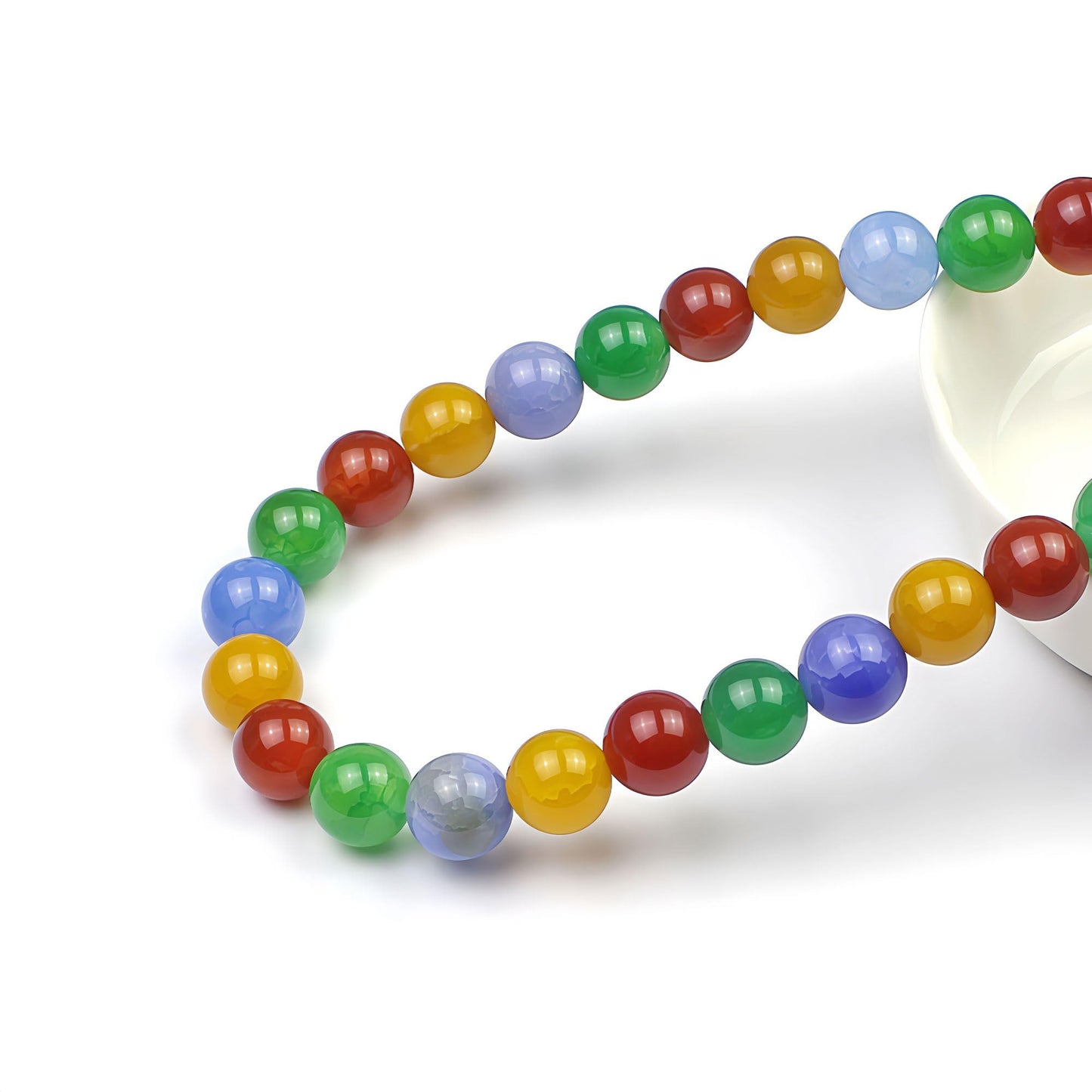 MJDCB Natural Stone Beads 8mm 43pcs Round Mixed Color Dragon Vein Agate Loose Gemstone Bead Charms for Jewelry Making Bracelet Necklace Earring Pendant