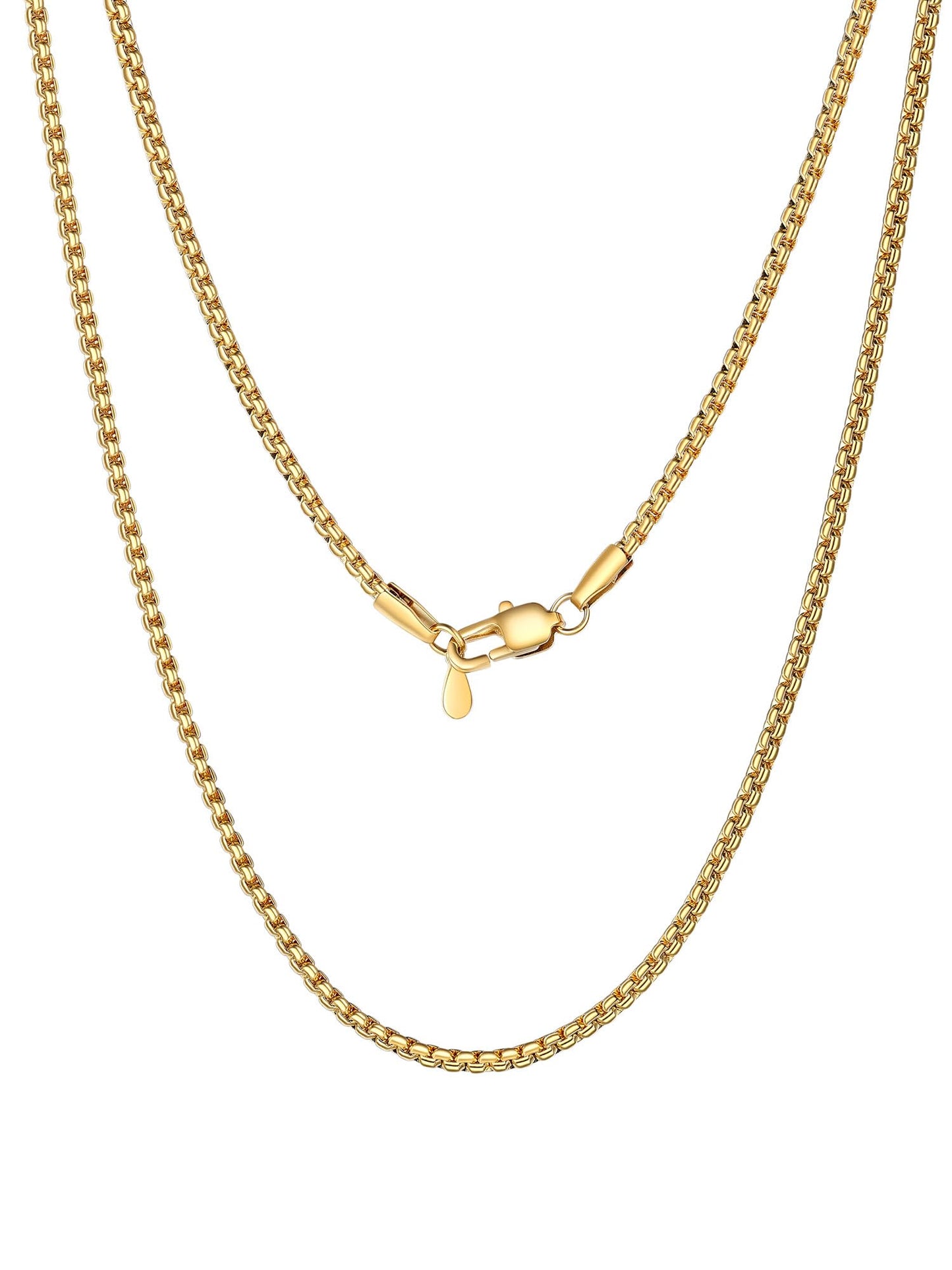 PROSTEEL Thin Gold Chain Necklace 2mm Long Chain Necklace Stainless Stee Male Jewelry 28inch