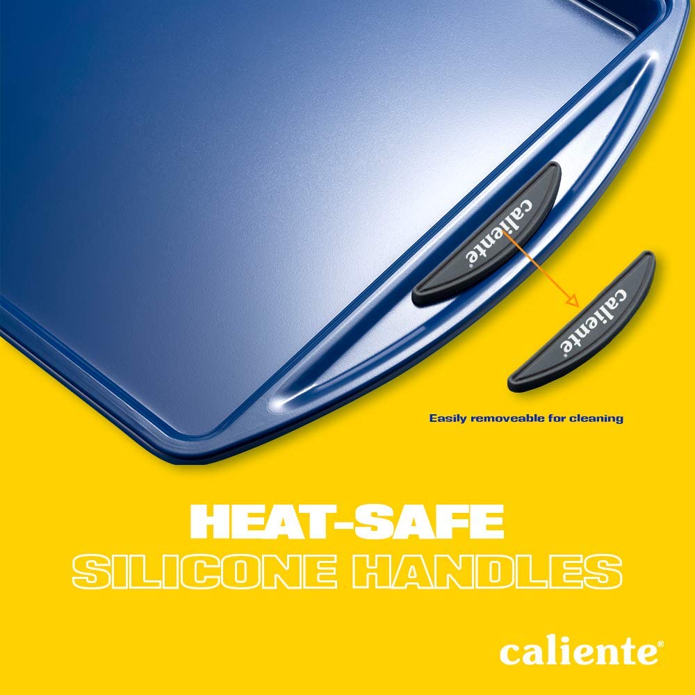 Caliente Nonstick Bakeware Set of 2 Cookie Sheets | Premium Medium & Small Baking Sheets | Durable Carbon Steel Baking Sets | Housewarming, Wedding, Chefs & Bakers Kitchen Gift