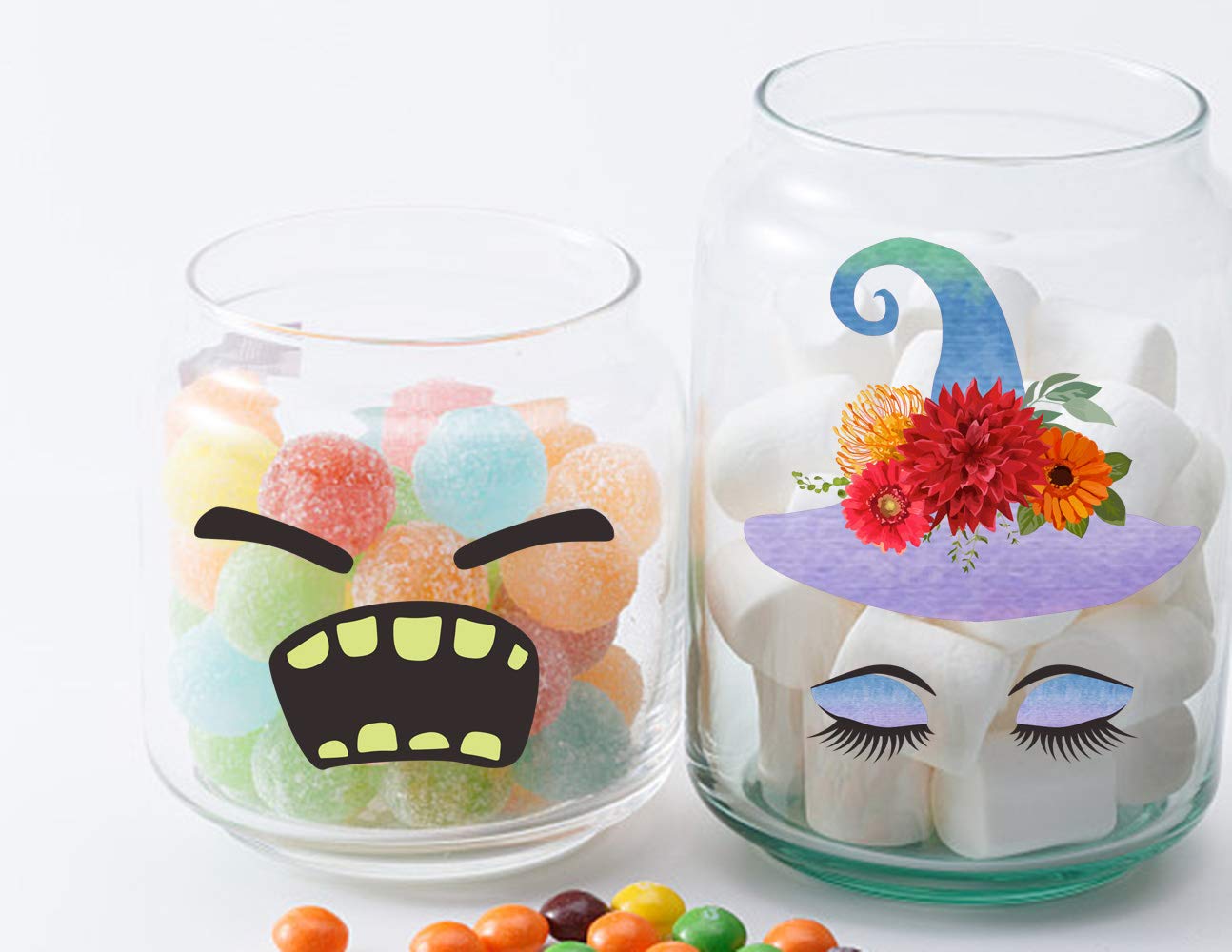 Mozamy Creative Halloween Wall Decals Witches Face Decals Scary Faces Decals Halloween Decor Halloween Home Decorations