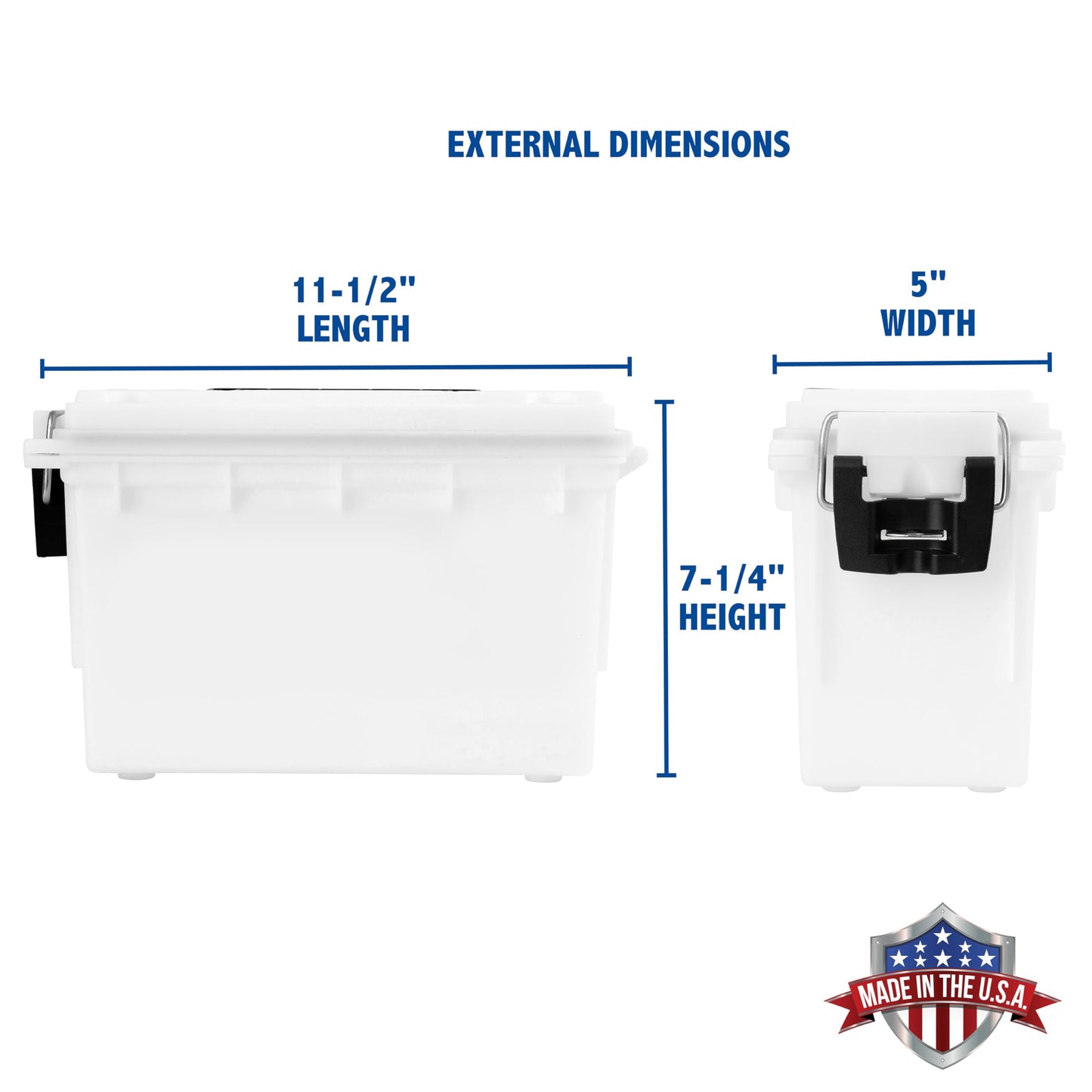 Sheffield 12634 Field Box, Pistol, Rifle, or Shotgun Ammo Storage Box, Tamper-Proof Locking Ammo Can, Water Resistant, Made in The U.S.A, Stackable, White