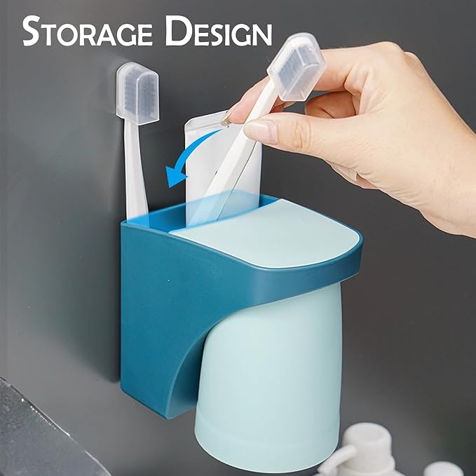 Magnetic Toothbrush Holder,sgzscl Flexible Wall Mounted Cup Water Drain Space Saving Storage Suction Organizer for Bathroom