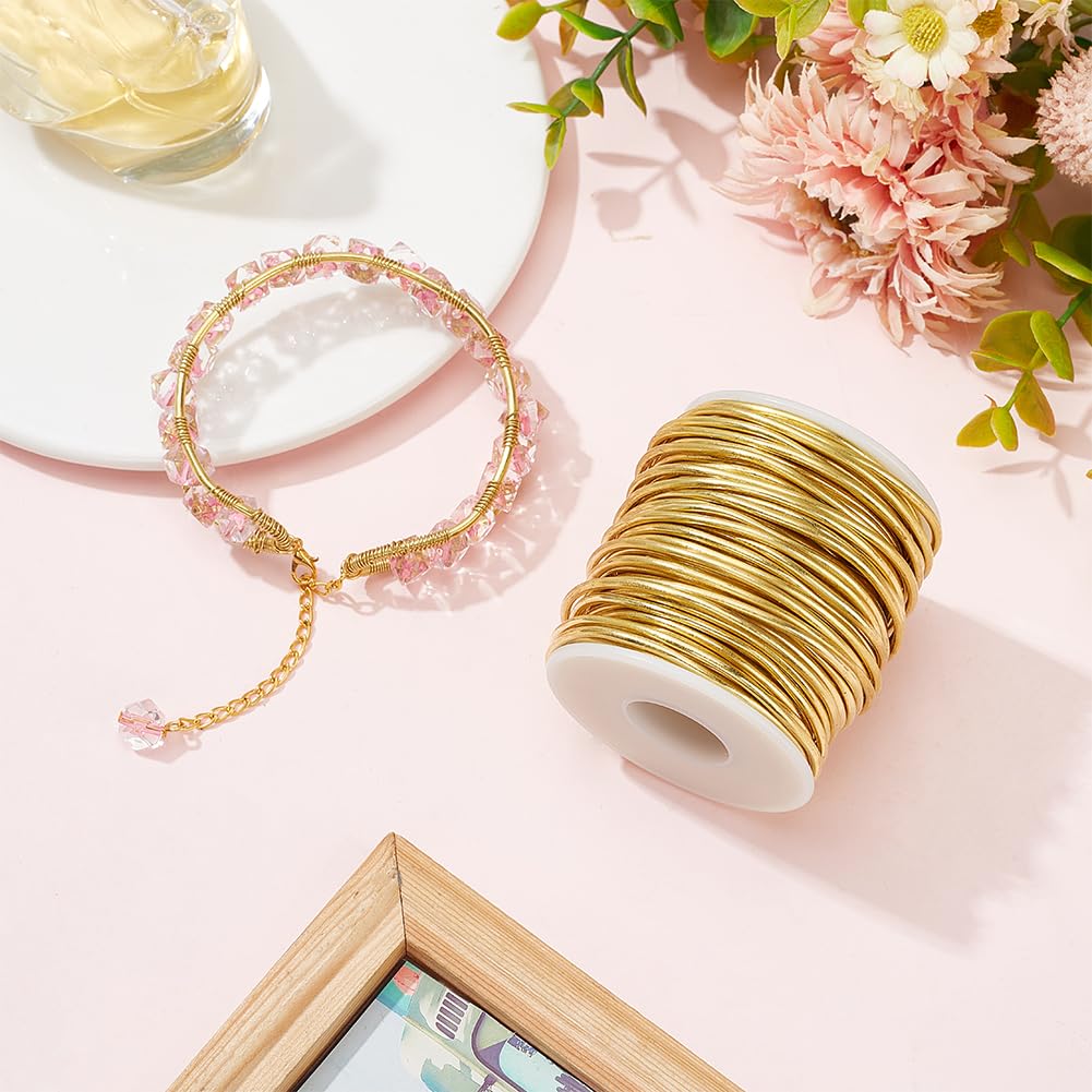 BENECREAT 12 Gauge Soft Brass Wire - 65 Feet Per Roll - Solid Bare Spool - Craft Bead Wire for Jewelry Making