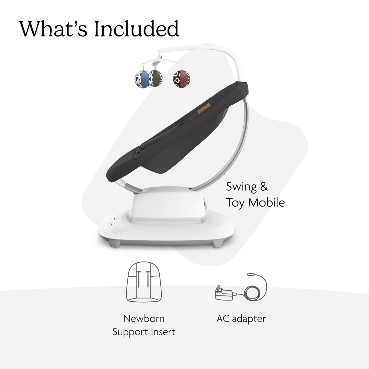 UPPAbaby Mamaroo Smart Swing – Customizable Soothing Modes with MotionSync Technology – Infant Recline + Bluetooth Enabled – Included Newborn Insert – Jake (Charcoal Mélange)