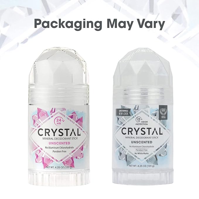 Crystal Mineral Deodorant Stick, Unscented 4.25 oz (Pack of 3)