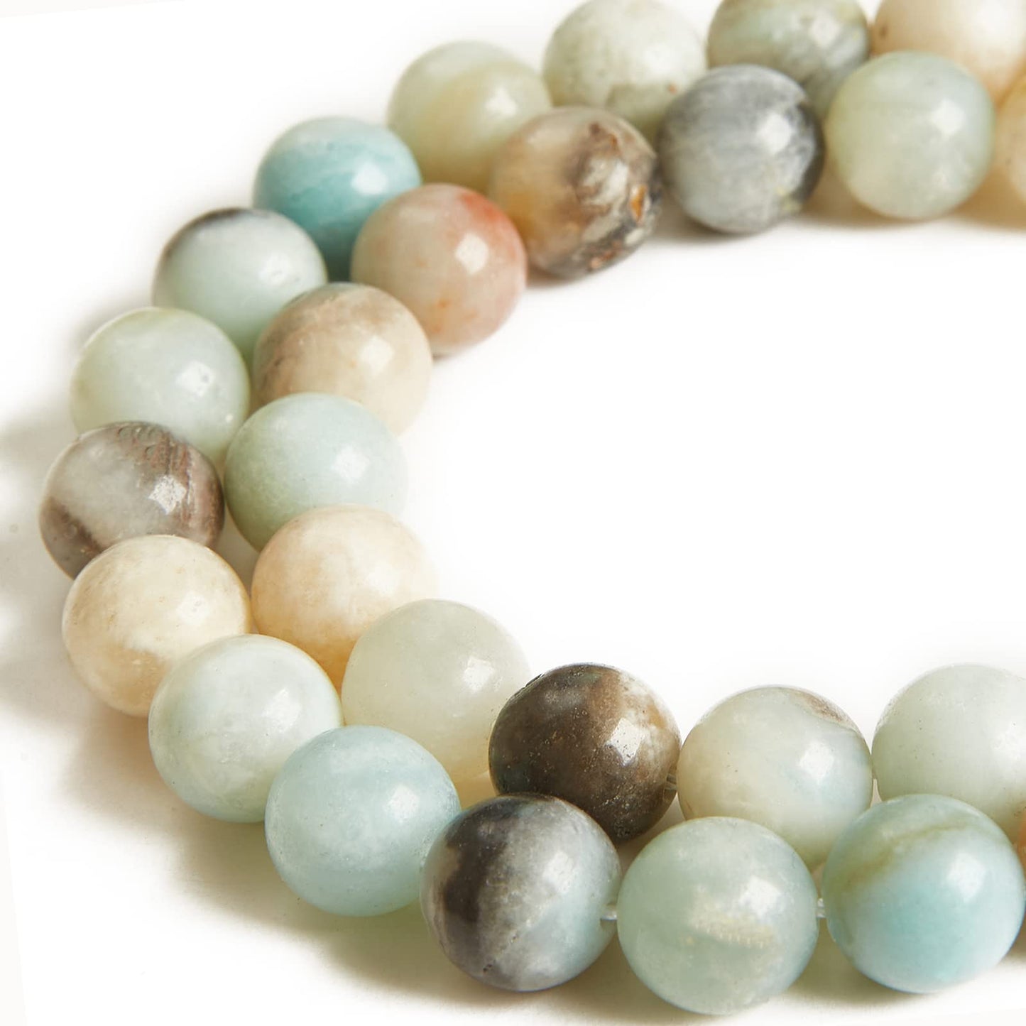 45pcs 8mm Natural Amazonite Beads Gemstone Beads Round Loose Beads for Jewelry Making