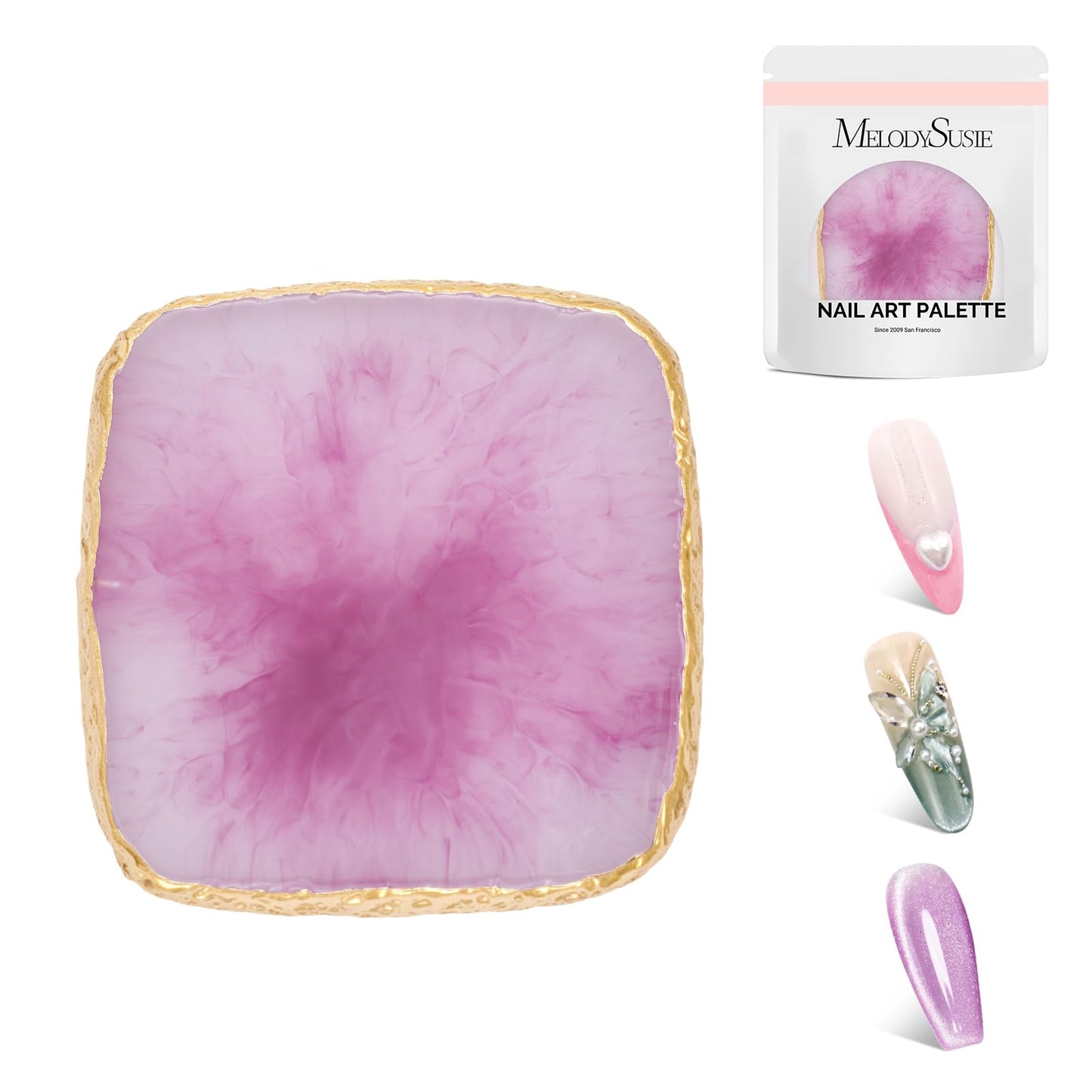 MelodySusie GelCarousel, 7Pcs Double Sided 100/180 Grit Nail Files and 1Pc Acrylic Nail Clippers with 1Pc Resin Nail Art Palette