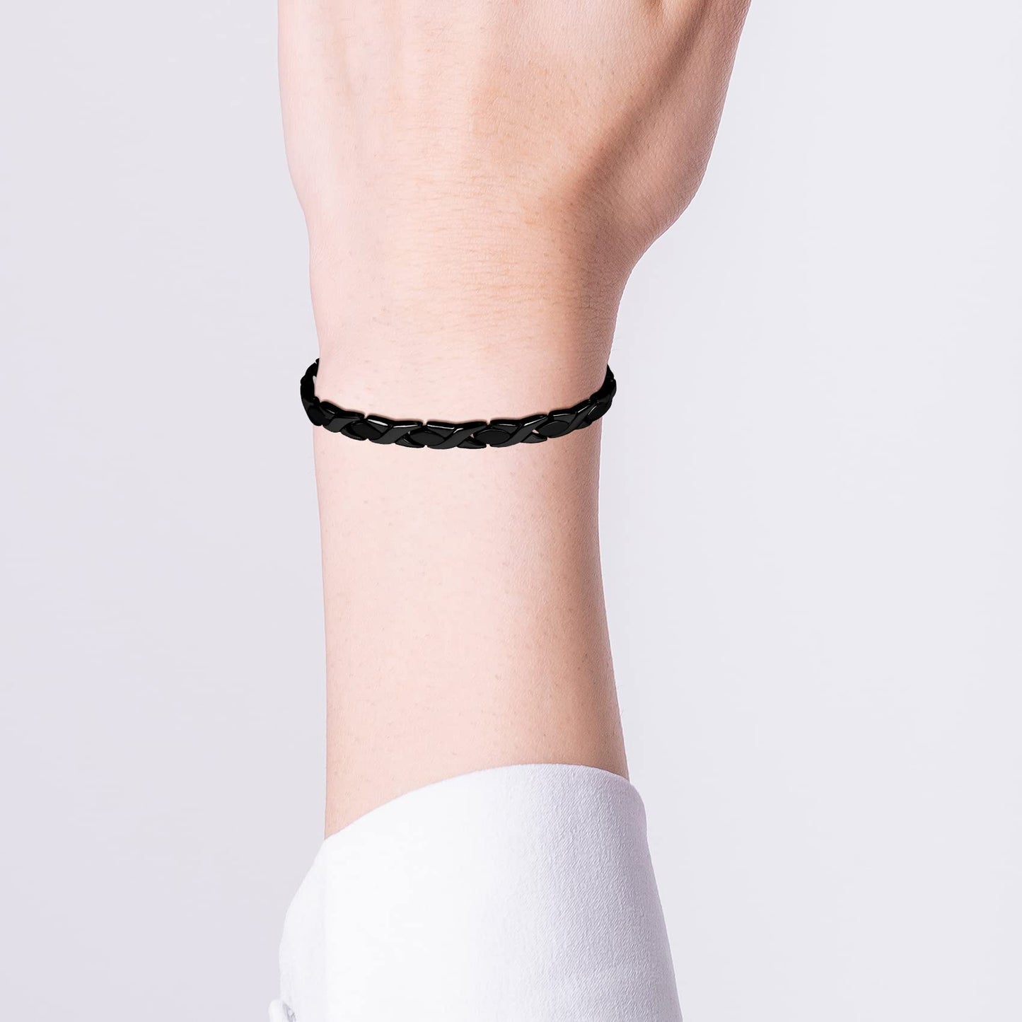 Feraco Magnetic Bracelet for Women Men Titanium Steel Magnetic Bracelet with Magnets,Unique X Shape Links
