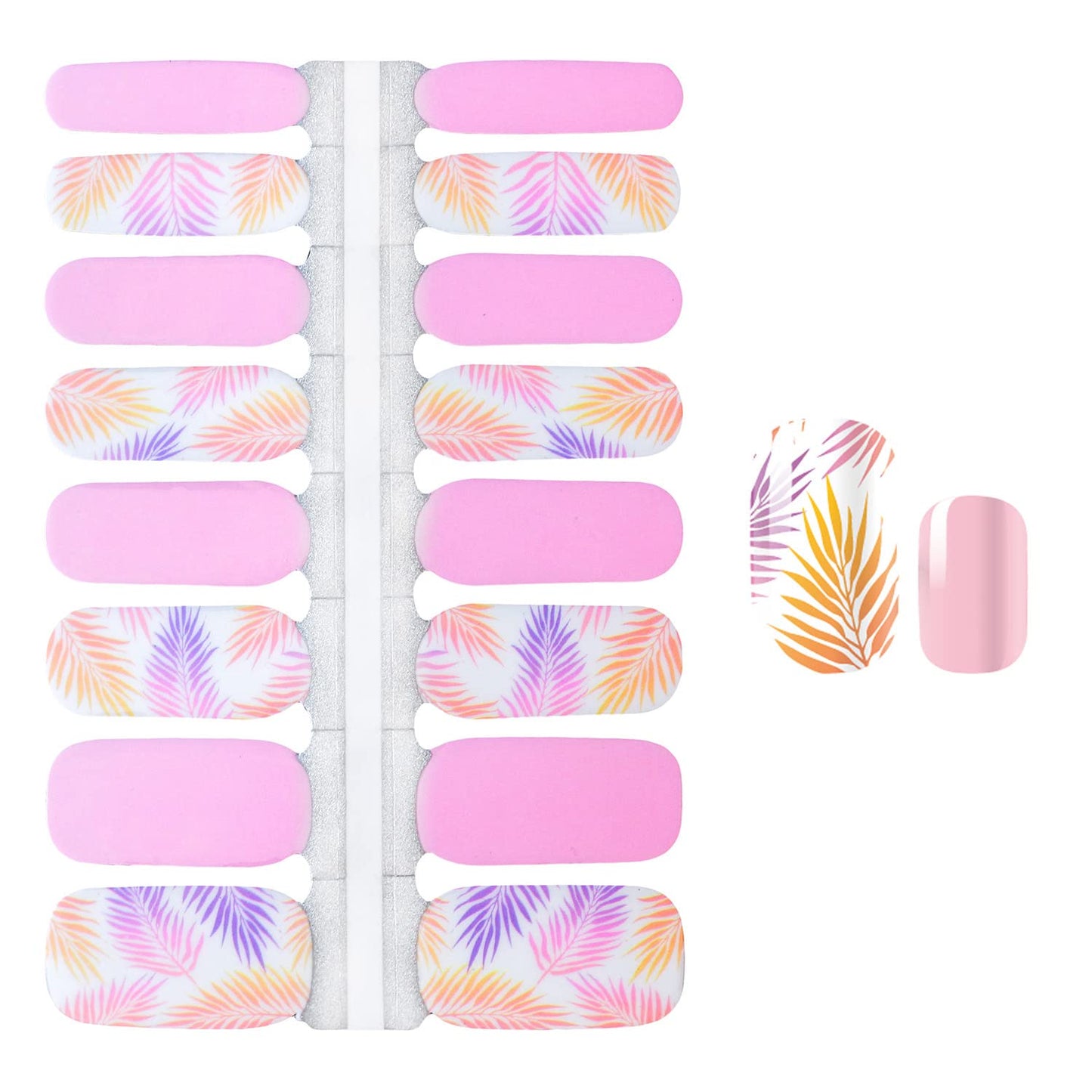 Nail Wraps for Women, DANNEASY 5 Sheets Leaf Nail Polish Strips Self Adhesive Sticker Nail Polish Gel Nail Strips Nail Accessories with Nail File, Cuticle Stick