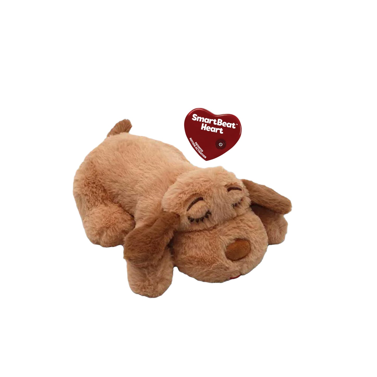 Snuggle Puppy Junior, Heartbeat Puppy Toy for Small Breeds, Smaller Plush Dog Toy with Real-Feel Pulse, Designed for Crate Use and Early Routines - Biscuit