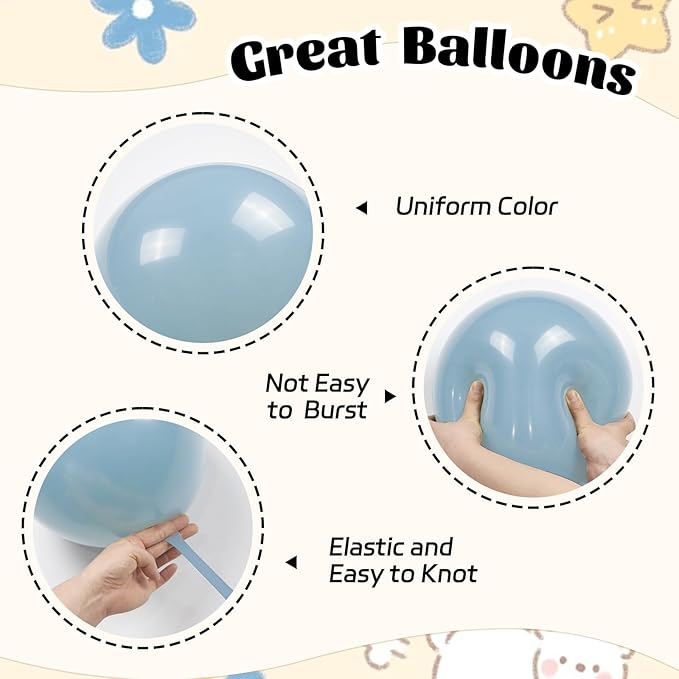 60pcs Sage Green Dusty Blue Balloons 12inch, Blue and Green Balloon with Nude Sand White Balloons for Wedding Anniversary Baby Shower Birthday Party Decorations