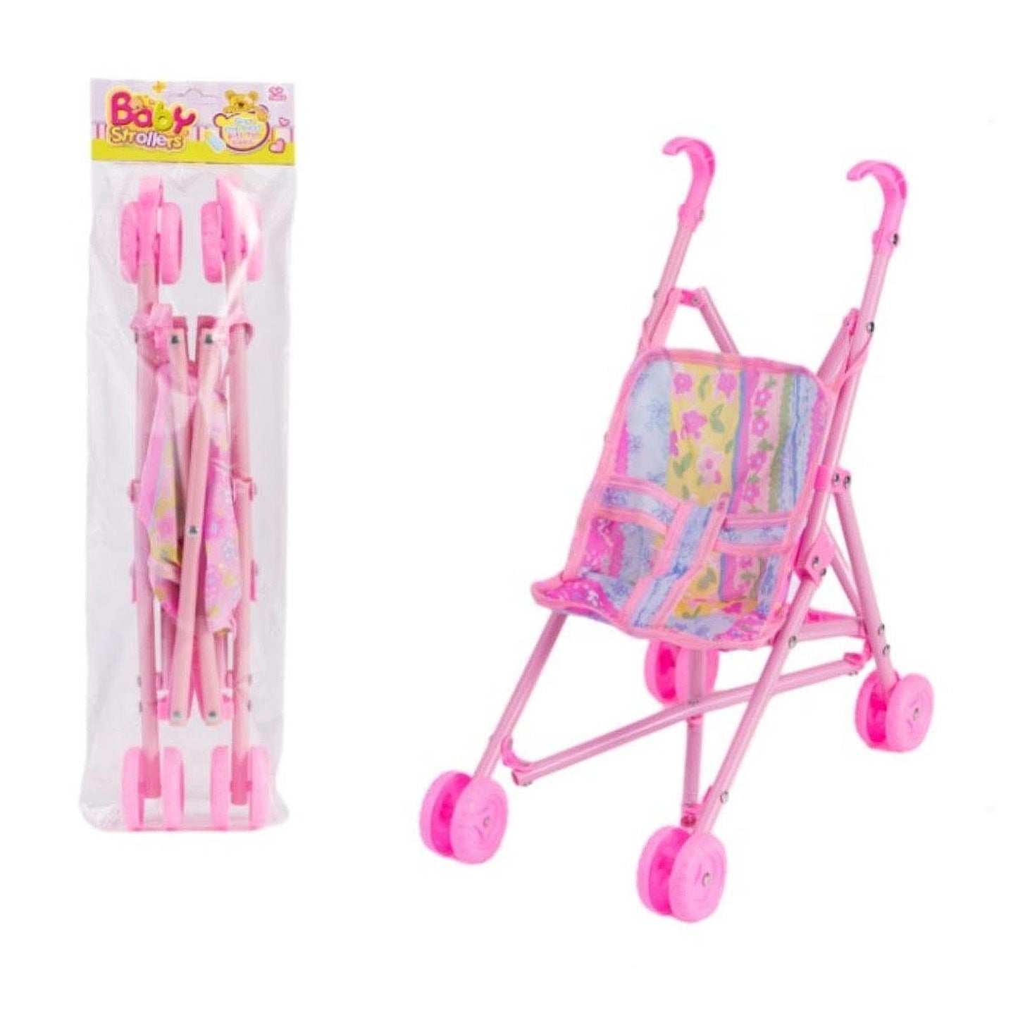 Baby Doll Stroller Toy, 36 cm (14.2 inch) Push Cart for Girls Pretend Play, PP & Cloth Stroller for Learning Activities Role Play Game