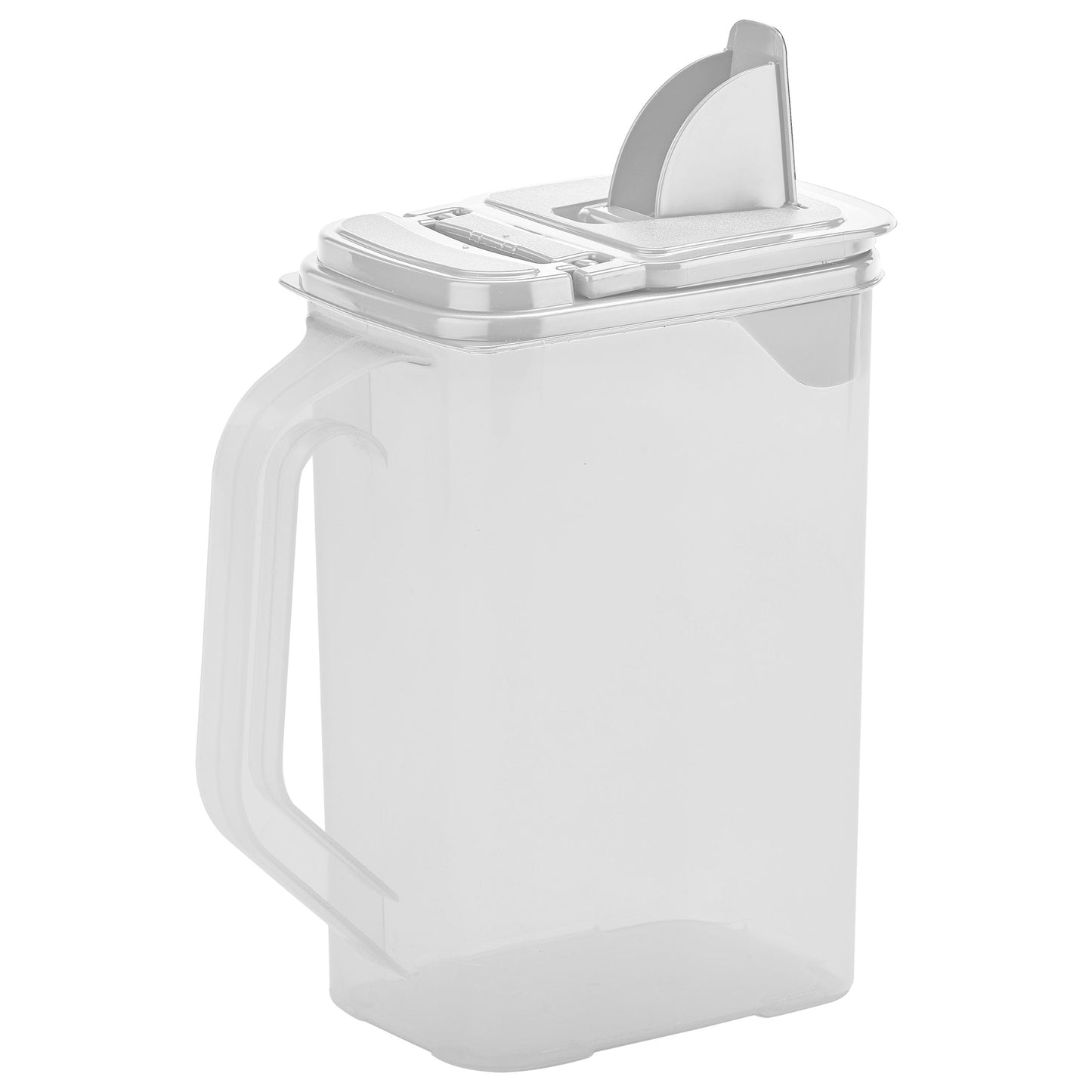 Buddeez Kitchen Pantry Container - Easy Grip Handle for Mess Free Use - Flour and Sugar Storage Made Simple - 4 Quart White Lid
