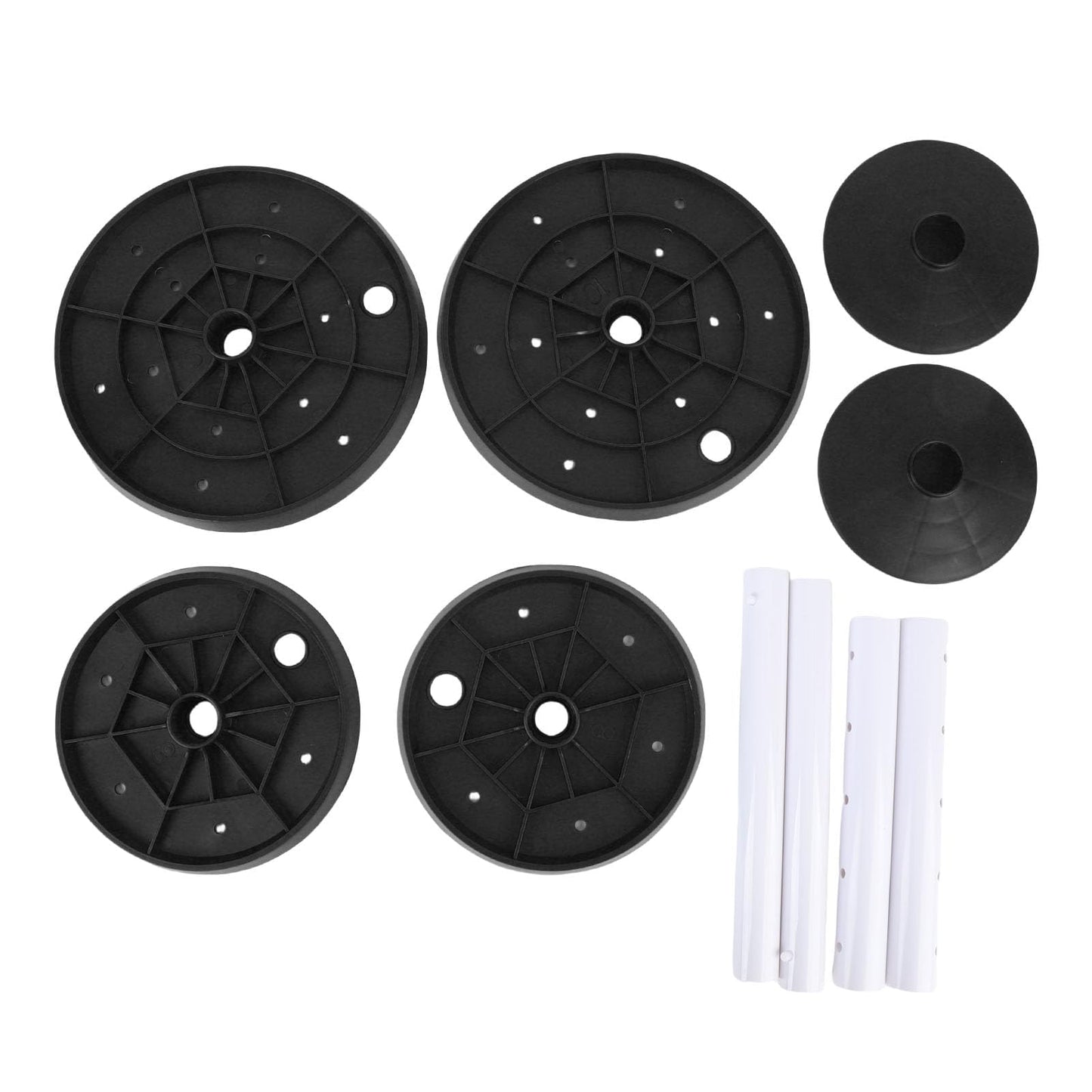 Gsycle 2 Sets Height Adjustable Riser for Plants, Plastic Planter Inserts Plant Pot Filler with Drainage Holes for Indoor Outdoor, Adjustable Pot Riser 11-17 inch for Large Container, Black