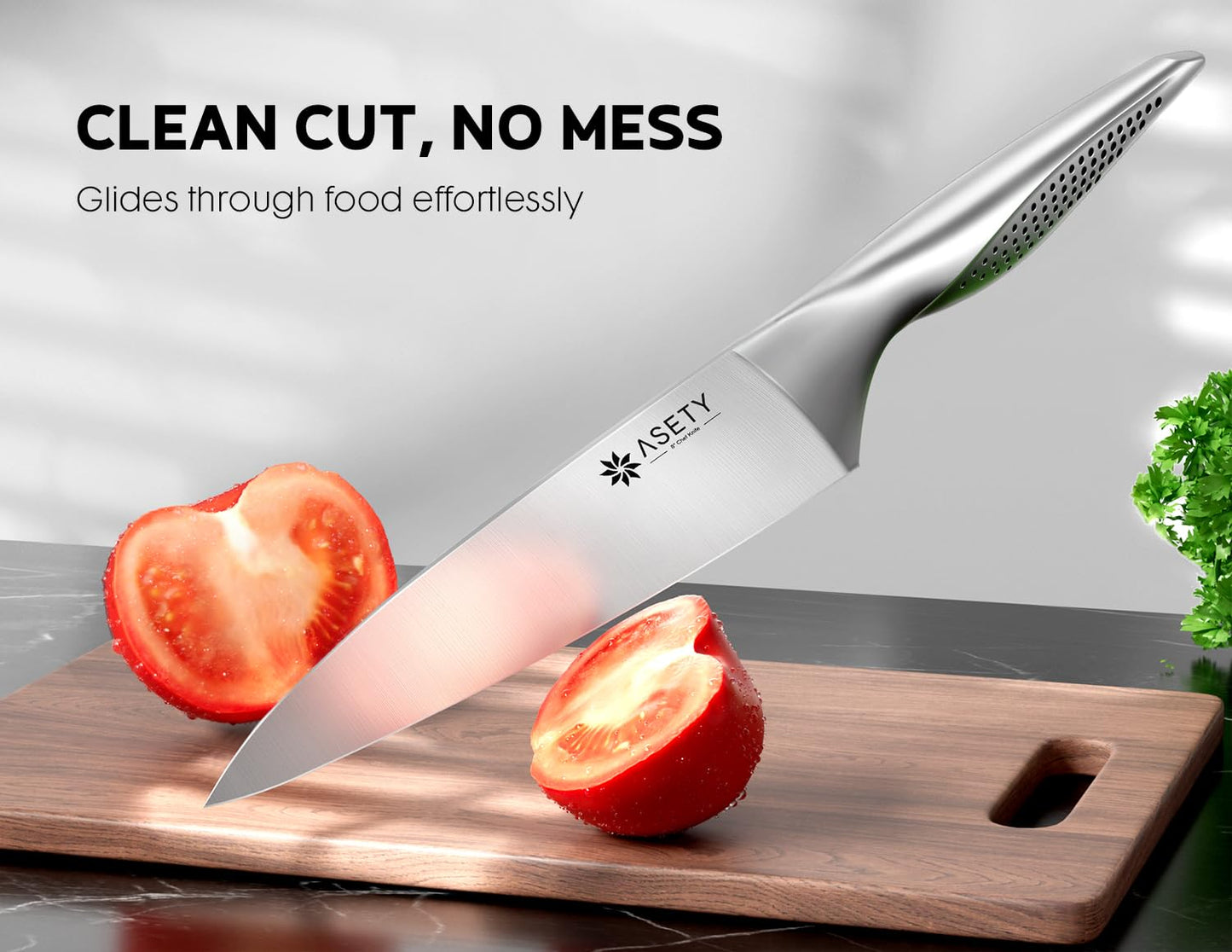 ASETY Knife Set - Ultra Sharp Knives Set for Kitchen with block, 15 PCS Stainless Steel Knife Set with Built-in Sharpener, Ergonomic Non-Slip Handle, Elegant Box for Men Women, Mothers Day