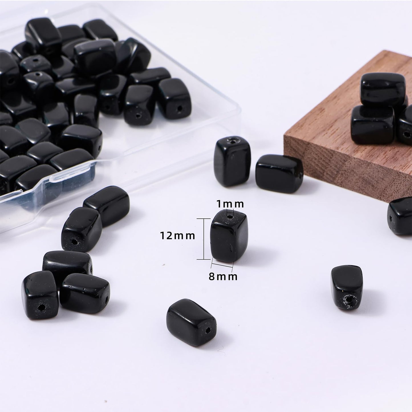Natural Large Black Onyx Agate Cube Stone Beads 8x11mm 38cm/str Loose Semi Gemstone Stone Square Beads for Making Bracelets Necklace