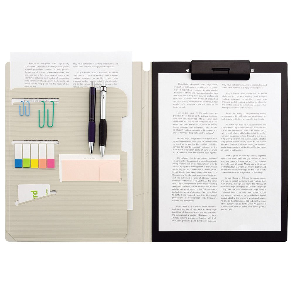 LIHIT LAB F7560-24 Binder Clip File, Multifunction, A4, Black