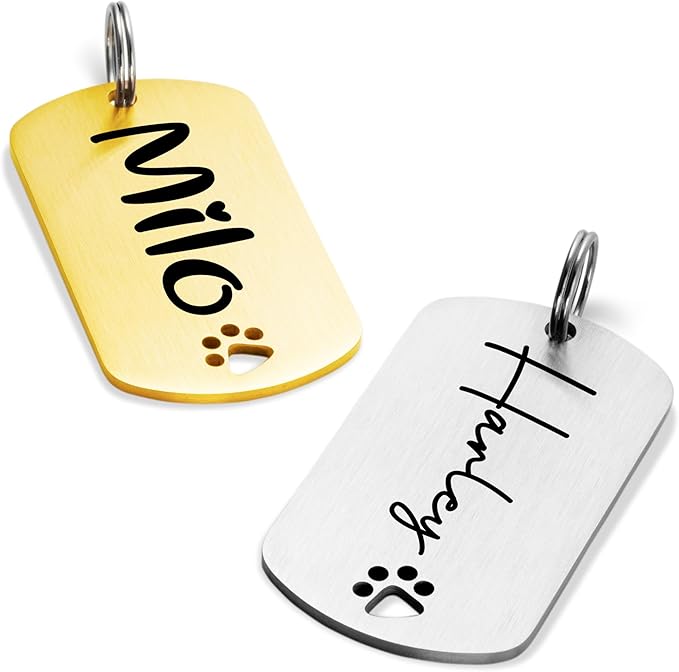 Ultra Joys Personalized Dog Tags - Engraved Pet ID Tag, Rose Military Tag