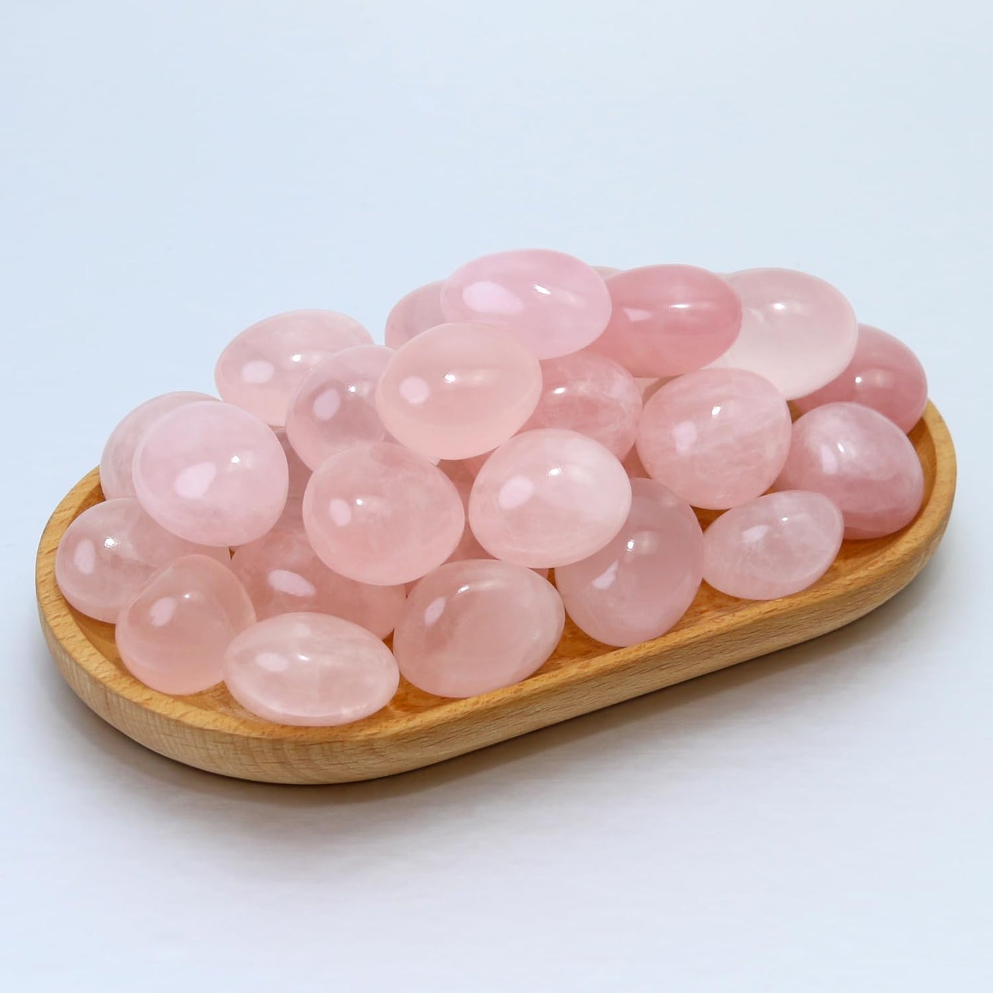 Tumbled Polished Natural Rose Quartz Stones, Crystals and Healing Stones Quartz Bulk for Wicca, Reiki, Healing Energy, Chakra Stones, Witchcraft Supplies(10Pcs)