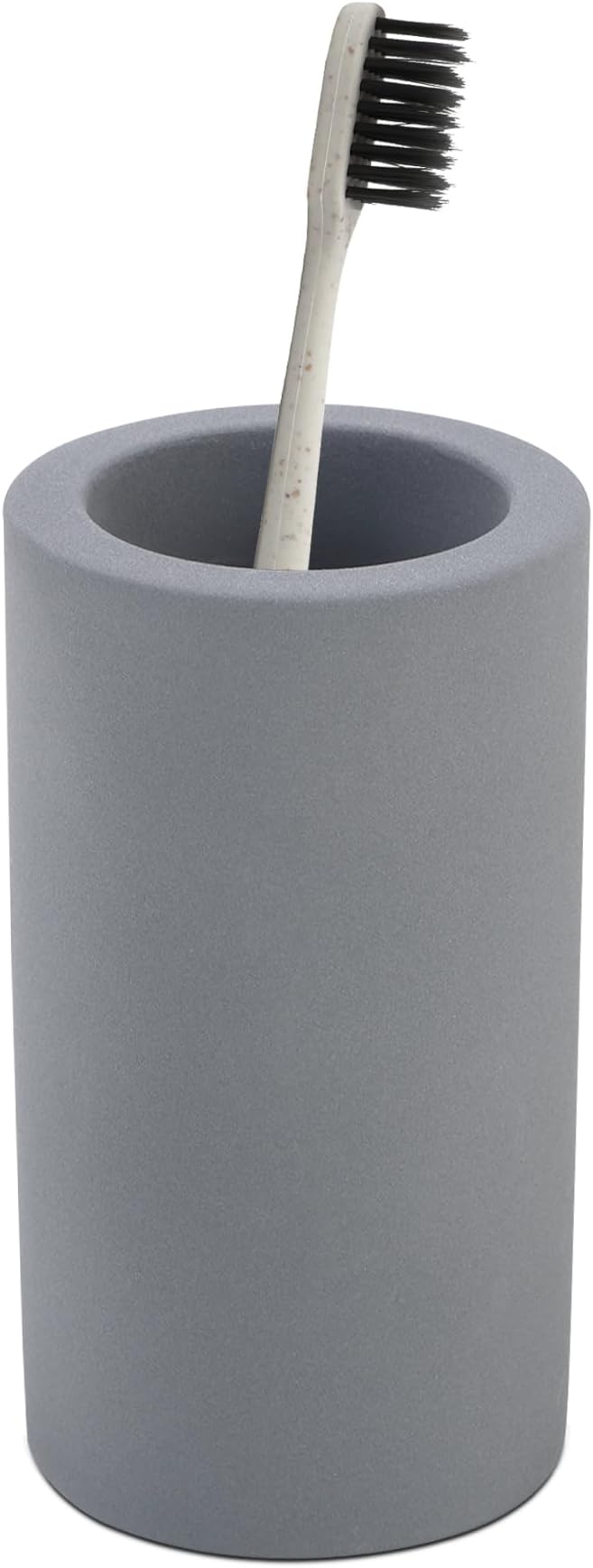 Diatomite Toothbrush Holder for Bathroom Sink, Countertop Organizer, Quick Dry Stand Cup for Toothpaste, Razors, Makeup Brushes - Water-Absorbent & Quick-Drying (Dark Grey, Height 4.3")