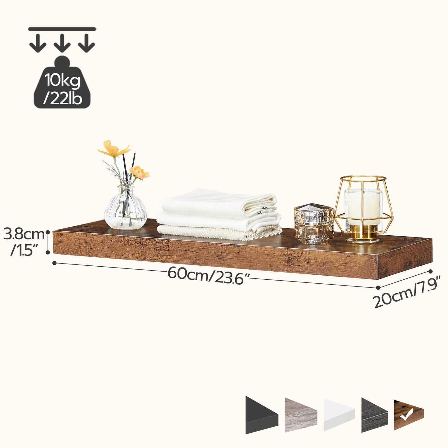 HOOBRO Console Table and Floating Shelves Bundle, 29.5" Small Entryway Table, Wall Mounted Shelf Set of 2, BK75XG01-BF60BJ01