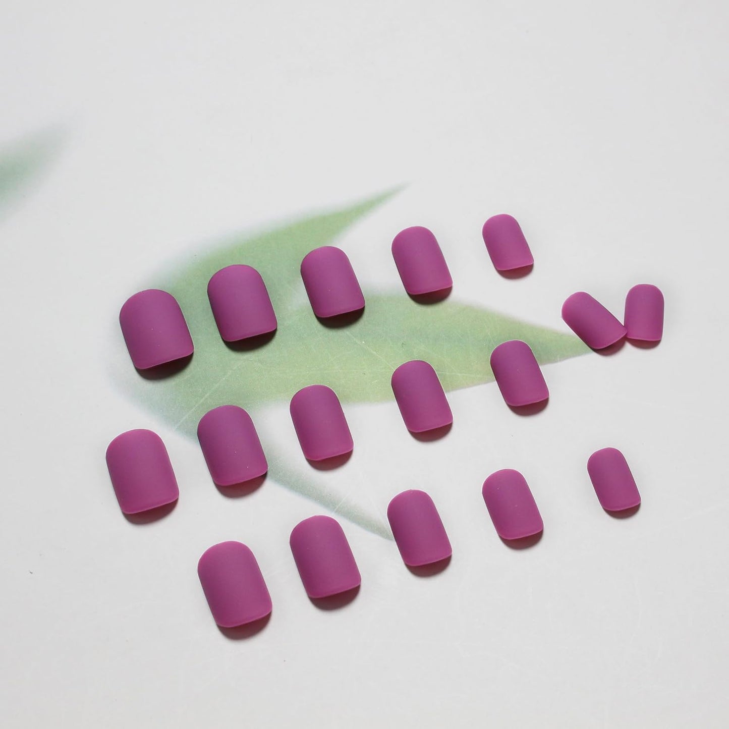 Matte Plum Press on Nails Short Square, Gel Nails Glue on 2025 Fall Colors Acrylic Nails Press ons Featured Protective Coat Thick Reusable Fake Nails 24Pcs Short Coffin Artificial Nails