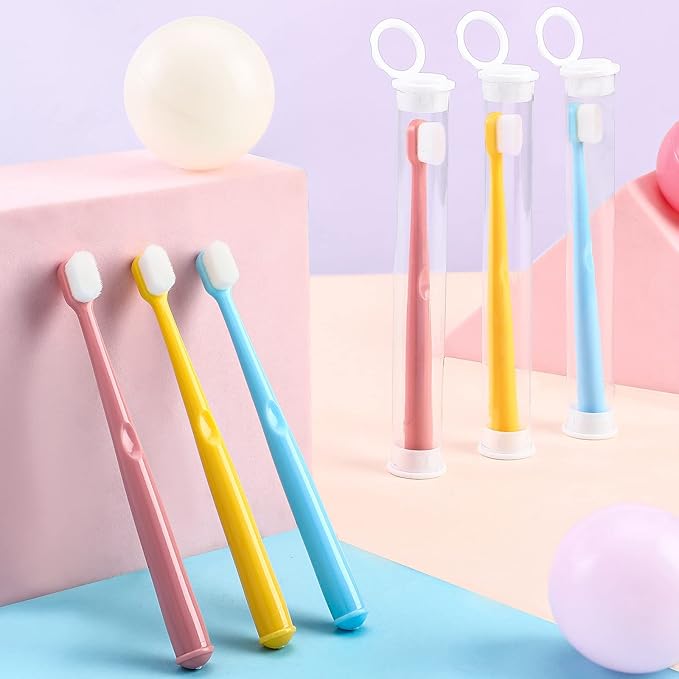 6 Pieces Kids Extra Soft Nano Toothbrush Children Bristles Children Micro Nano Manual Toothbrush Set with 20000 Bristles for Age 3and Above Boys Girls Gum Protecting Cleaning(Fresh Style)
