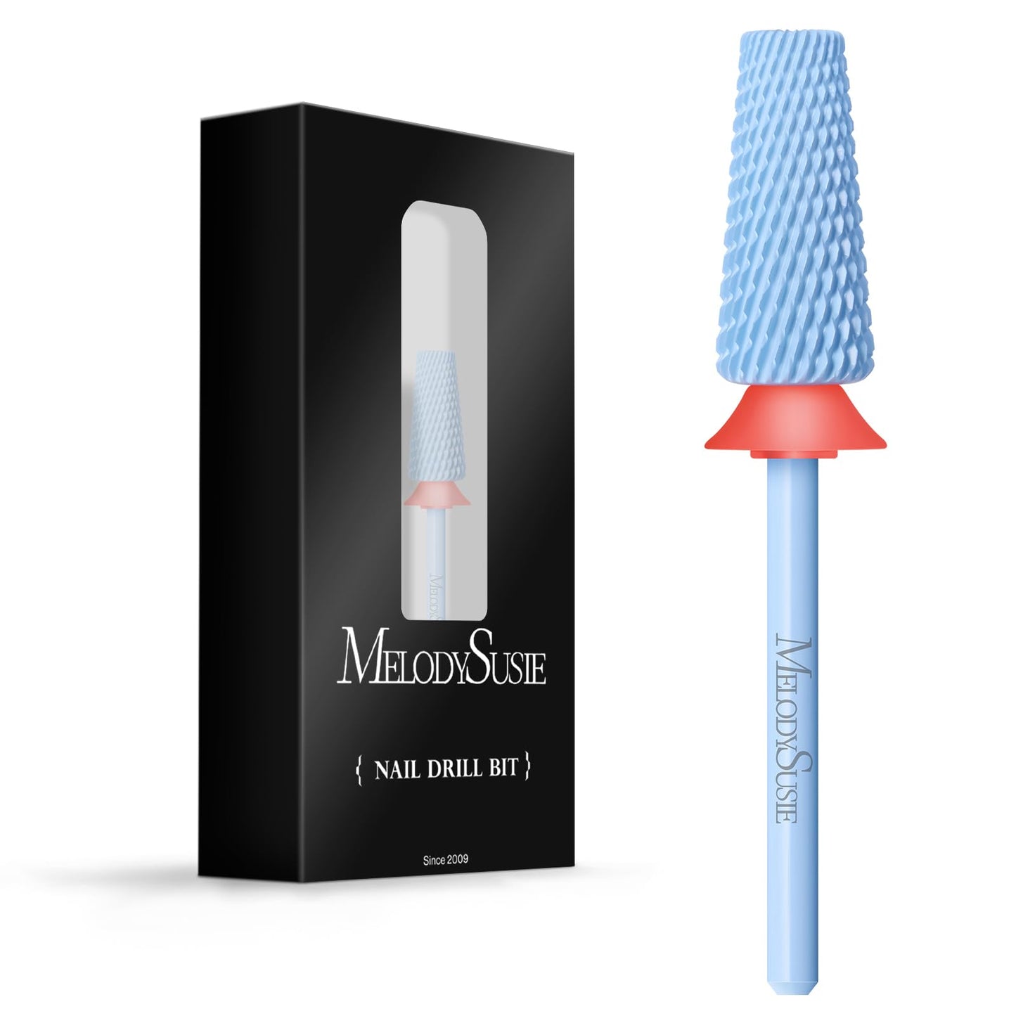 MelodySusie Professional 5 in 1 Nail Drill Bits, 3/32'' Carbide Tungsten Multi-function Bits, Suitable for Manicure Pedicure Cuticle Gel Polishing, Technicians Bits, Light Blue, Series Bit-M, F