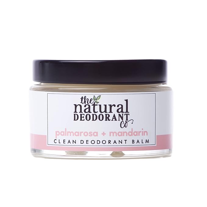 The Natural Deodorant Co, Clean Deodorant Balm Palmarosa & Mandarin 55g, Aluminium Free, Plastic Free, All Day Protection