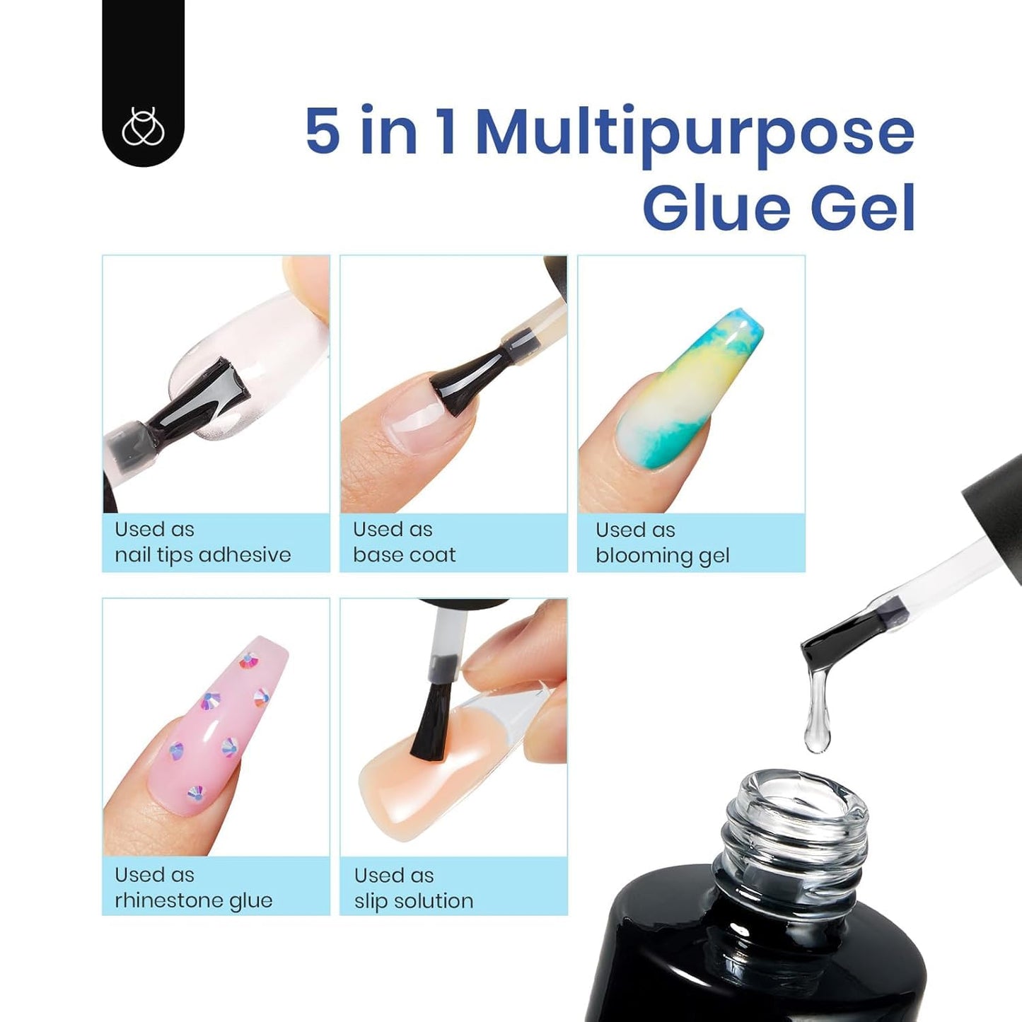 Beetles Gel Nail Kit Coffin: 504Pcs False Nail Tips Easy Nail Extension Set Short Coffin Shape 5 In 1 Nail Glue Uv Led Lamp Acrylic Gel Nail Kit DIY Nails Art Gifts for Women
