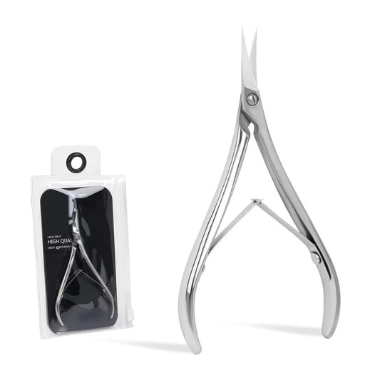 Criyar Professional Surgical Grade Cuticle Nippers - High Heat Treated Stainless Steel Cuticle Trimmer with Double Spring - Ultra Sharp Dead Skin Remover Scissors for Manicure & Pedicure (Silver)