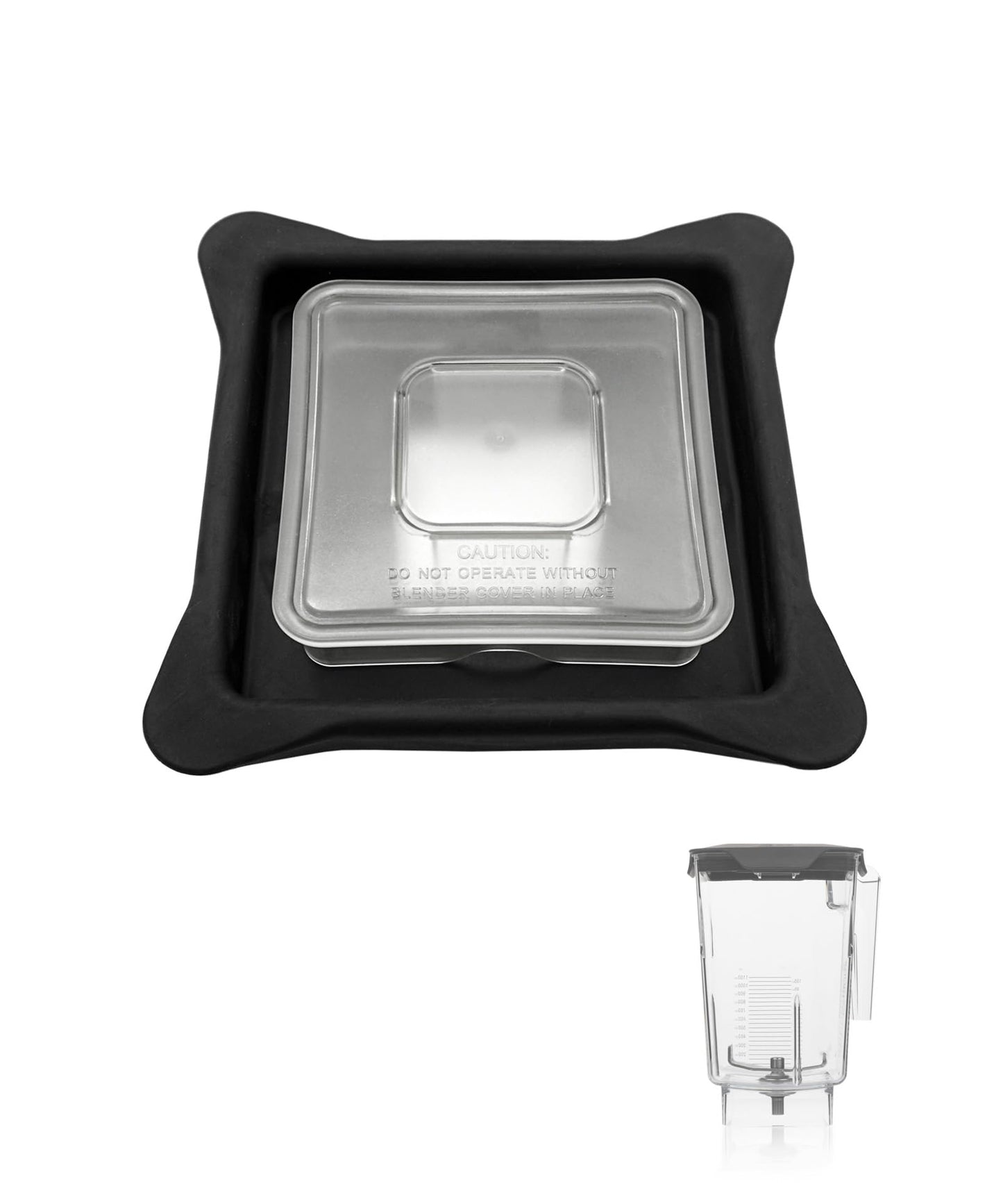 Blender Lid Replacement Compatible with Blendtec Commercial Blender,Soft Vented Gripper Mix-in with Square Clear Plug Compatible with WildSide+ and FourSide jars