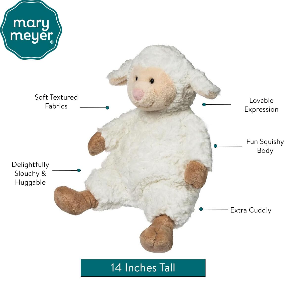 Mary Meyer Stuffed Animal Snuggables Plush Soft Toy, 14-Inches, Lamb