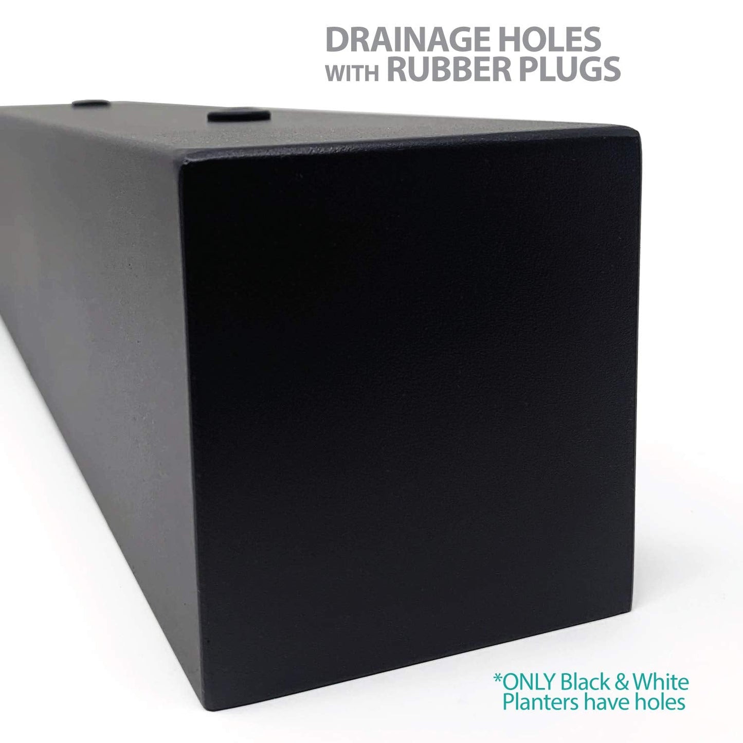 Buhbo Modern Steel Trough Rectangle Planter 16 inch, Black