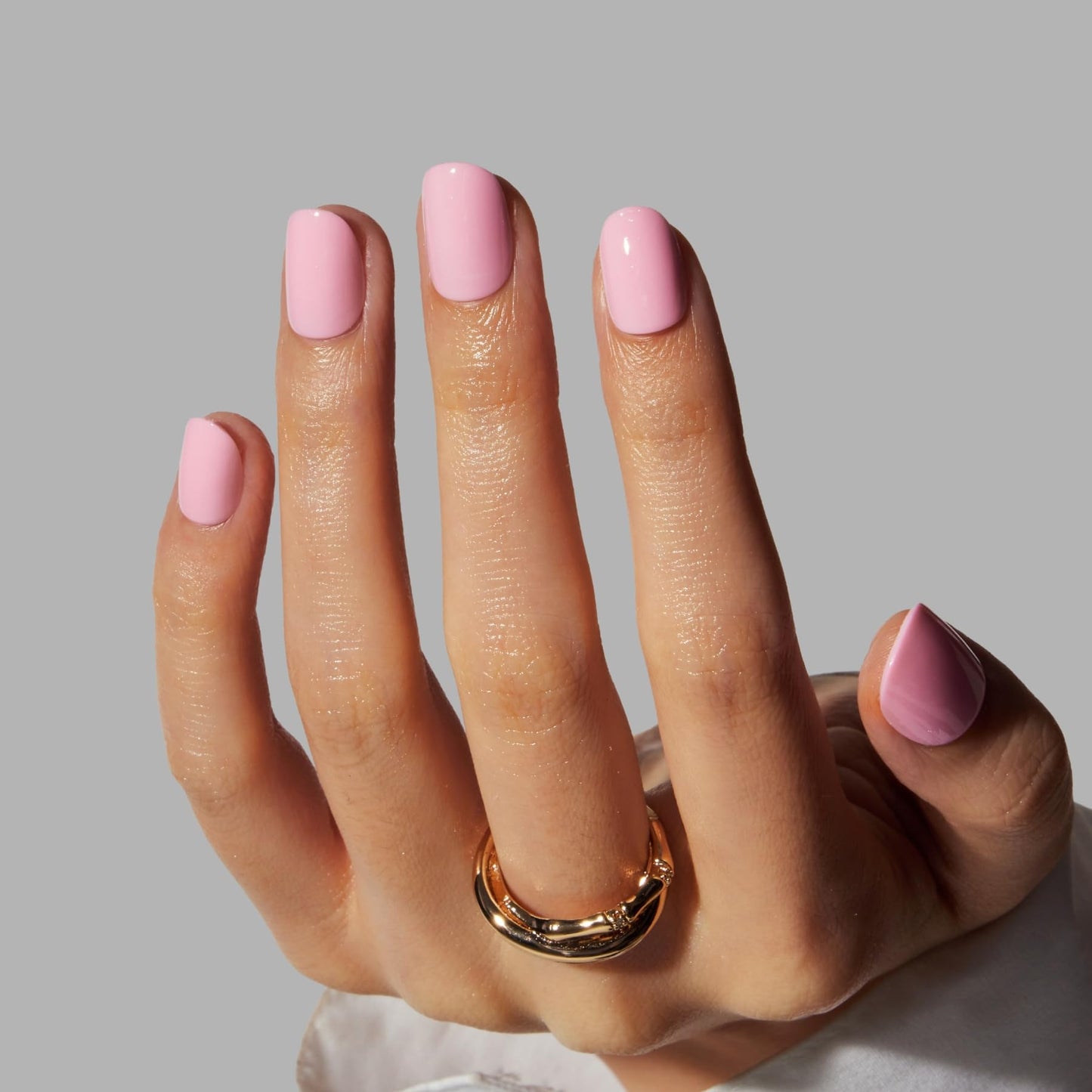LAMIMOSA 32Pcs Press On Nails Extra Short Round – Solid Pastel Pink Fake Nails with Glue, Soft Gel Nails in 16 Sizes, Reusable Glue on Nails Kit, Baby Pink Spring Summer Extra Small Nails, ROSETTA
