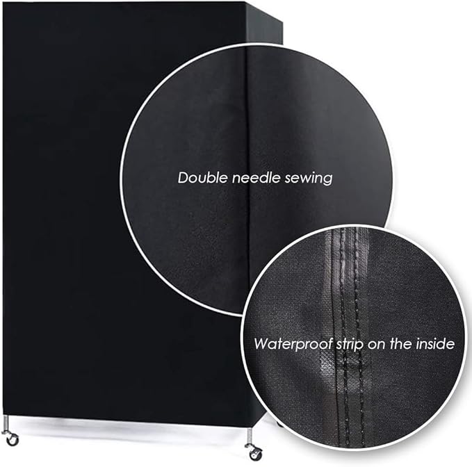 COOSOO Bird Cage Covers for Night Large Birdcage Protection Blackout Breathable Washable Waterproof Material Universal Fit Black