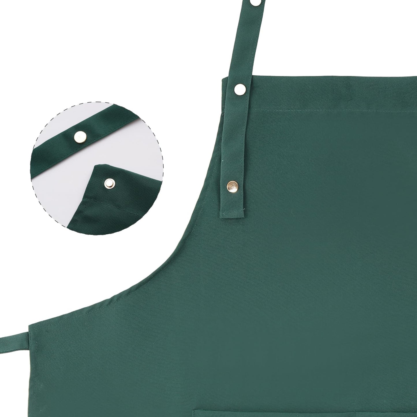 Tosewever Art Aprons for Women Painting Pottery Baking, Mens Buckle Straps Kitchen Apron with Pockets for Chef Cooking (Green)
