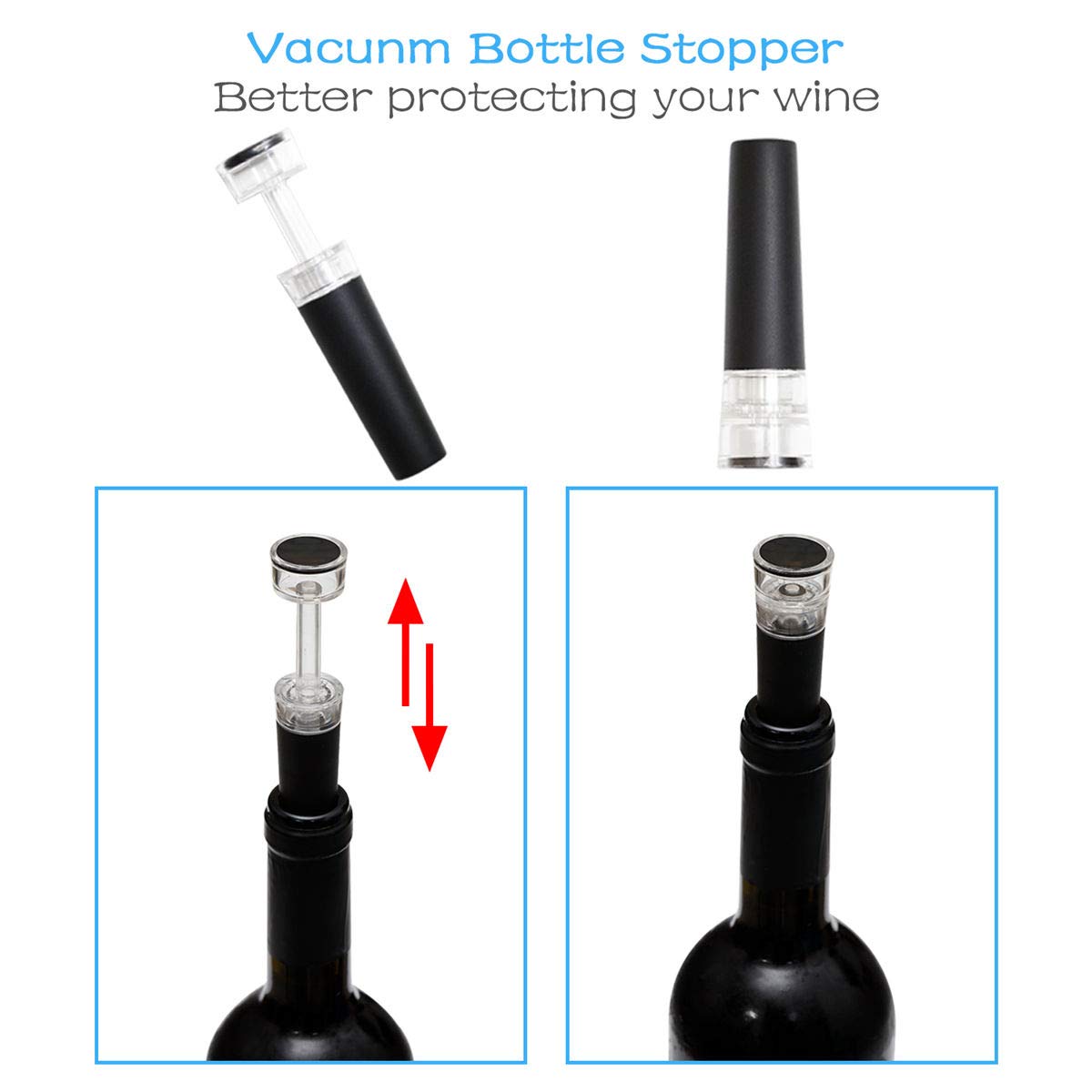 Electric Wine Bottle Opener Automatic Wine Opener Rechargeable Electric Corkscrew with Wine Aerator,Foil Cutter,Wine Stopper,USB-C Charge Cable, Perfect Mothers Day Gifts(Silver)