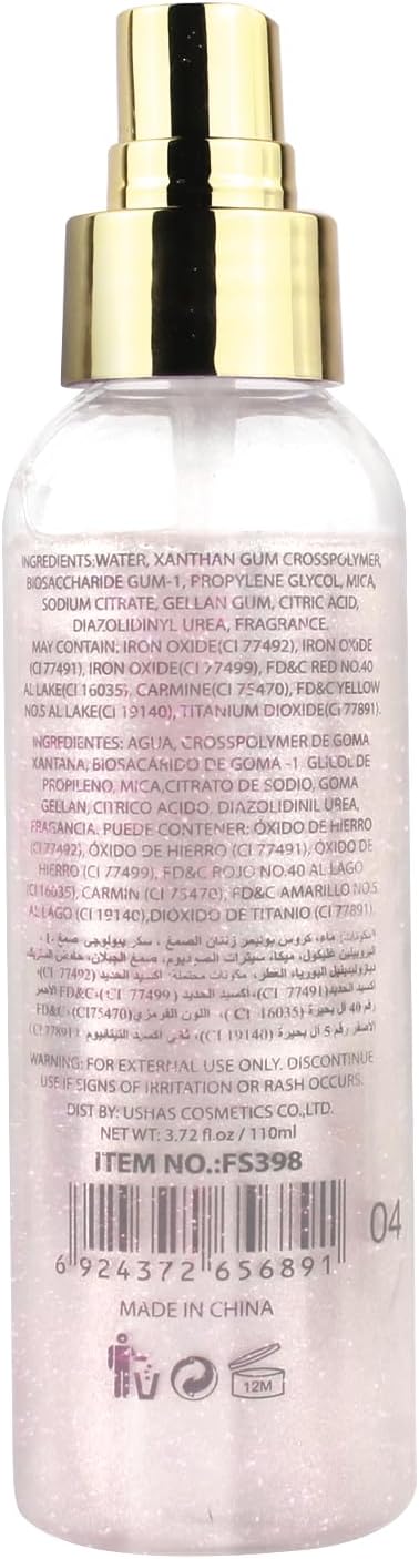 SOVONCARE Hair and Body Glitter Spray Instantly, Face Glitter Hairspray Body Shimmer Powder add Sparkly Shimmery Glow for Women Hair, Skin, Clothing Quick Drying, Non-Sticky 4.7 oz Pink