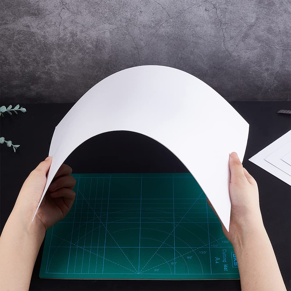 BENECREAT 5 Pcs 1mm PVC Foam Sheet White Plastic Sheet 11.8x15.7 Inch Lightweight Rigid Foam Expanded PVC Sheet for Crafts, DIY Making, Screen Printing and Art Display