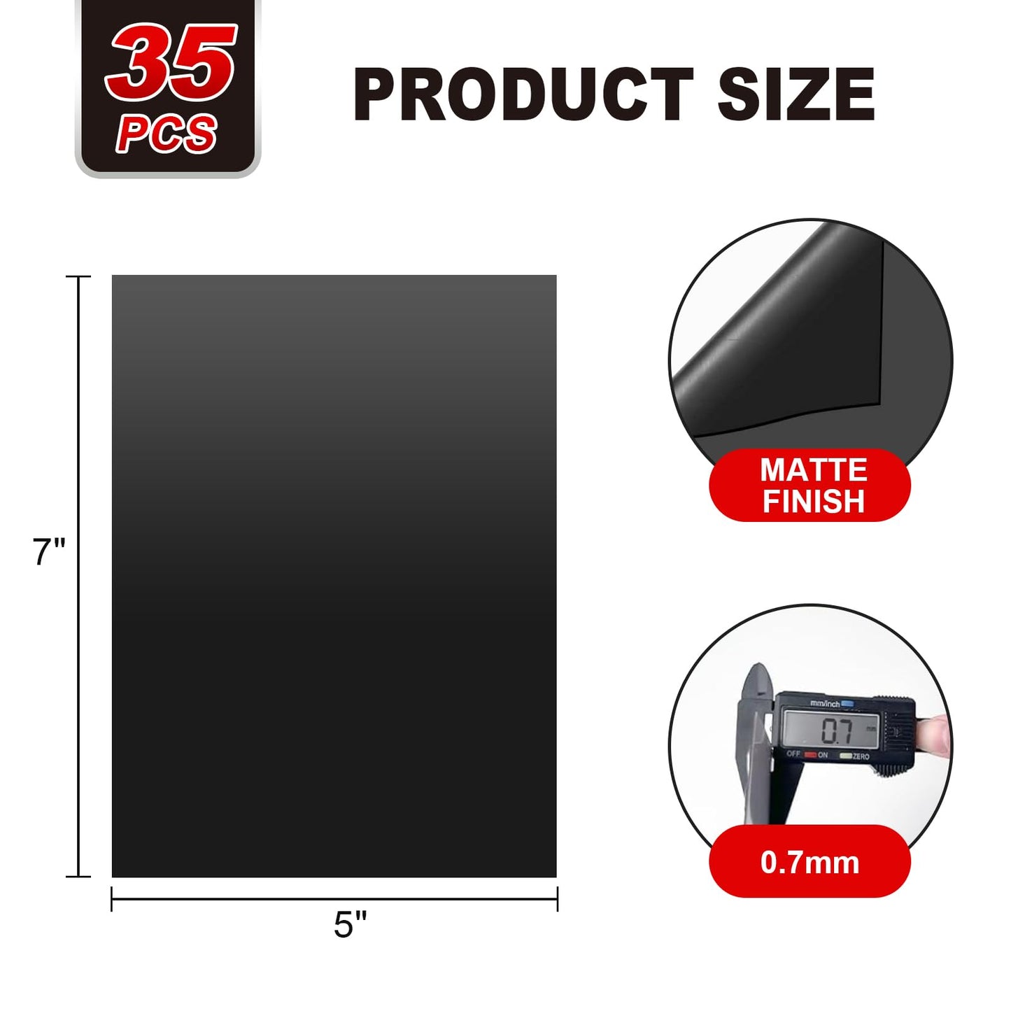 Thaibear Magnetic Sheets for Dies Storage, 5" x 7", 35 Pack Flexible Magnetic Sheets Non Adhesive, Die Cut Storage Magnet Sheets for Crafts, DIY, Photos