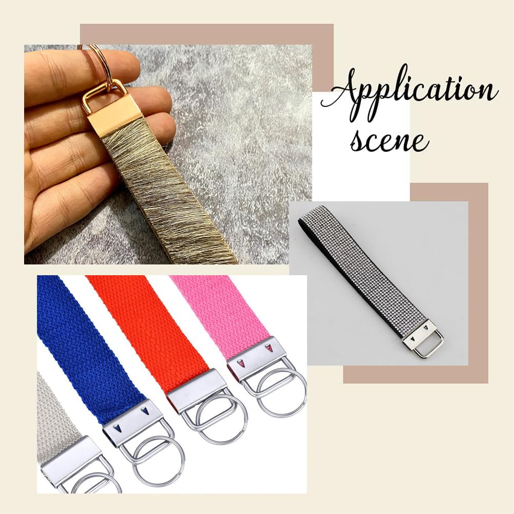 SOFPLATE 75Pcs 6 Colors 1 Inch Key Fob Hardware Kit Lanyard Hardware Set with Keyrings 25 Tassel Charms 25 Swivel Snap Hooks Wristlet Keychain Kit for Key Chain Making DIY Crafts Accessories Supplies