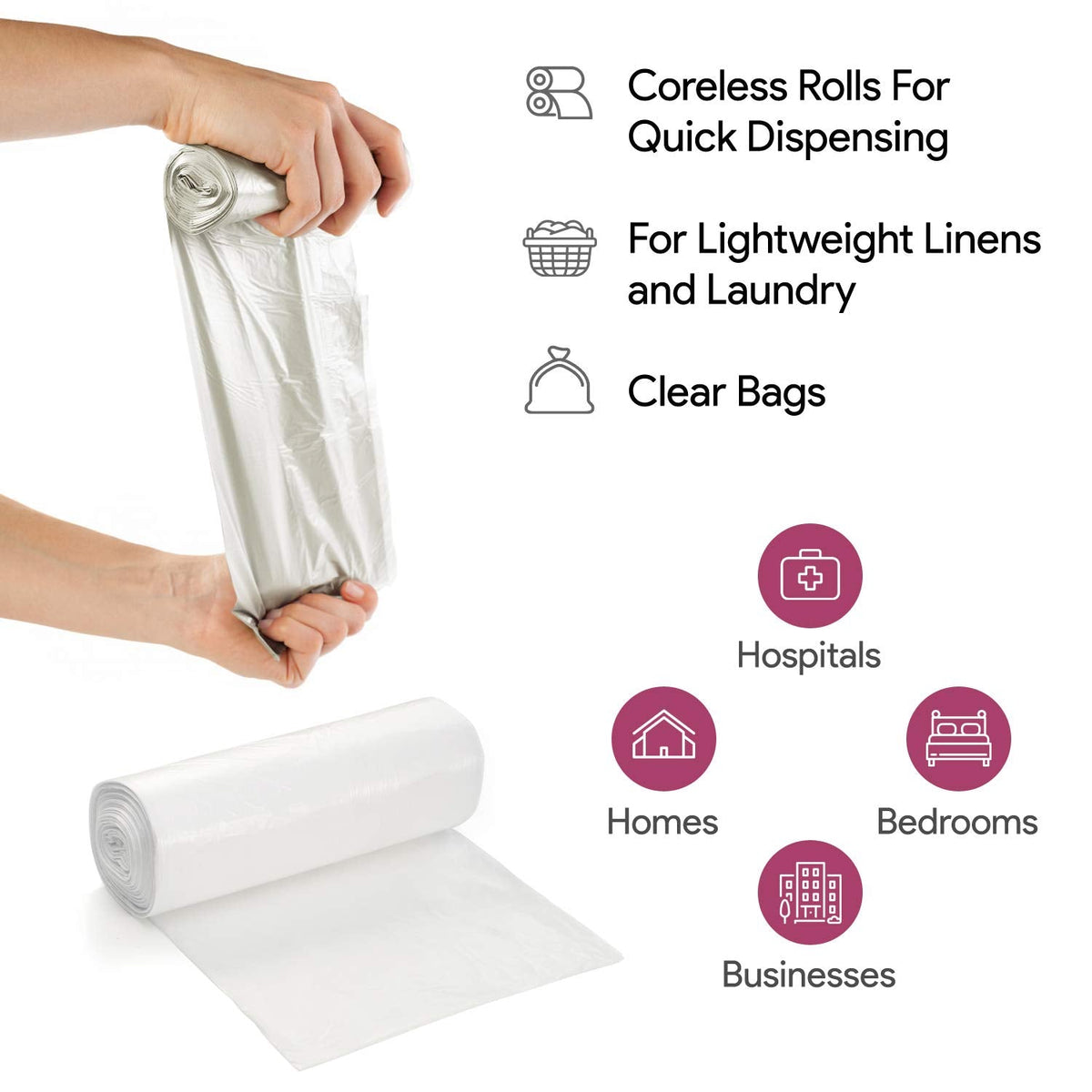 20 30 Gallon Clear Garbage Can Liners (250 Count)
