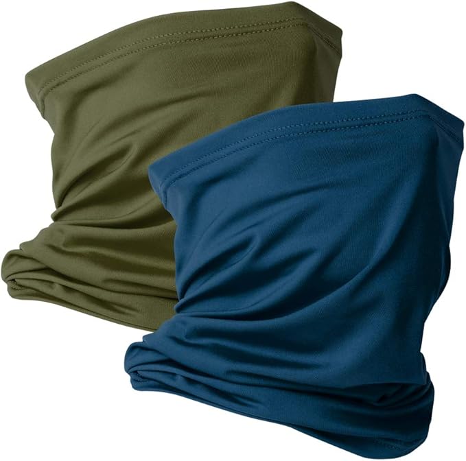 VULKIT 2 Pack Neck Gaiter Face Mask Scarf Reusable Bandanas Tube UV Protection Balaclava Outdoor Sport for Men and Women