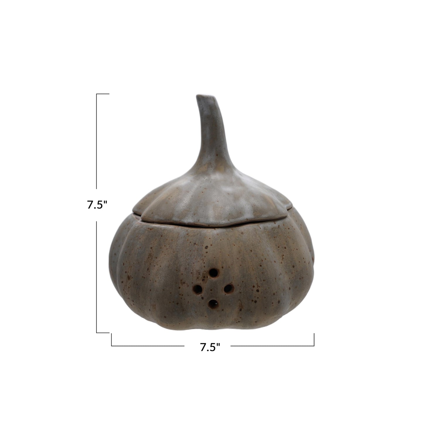 Creative Co-Op Stoneware Garlic Shaped Garlic/Onion Keeper, Matte White