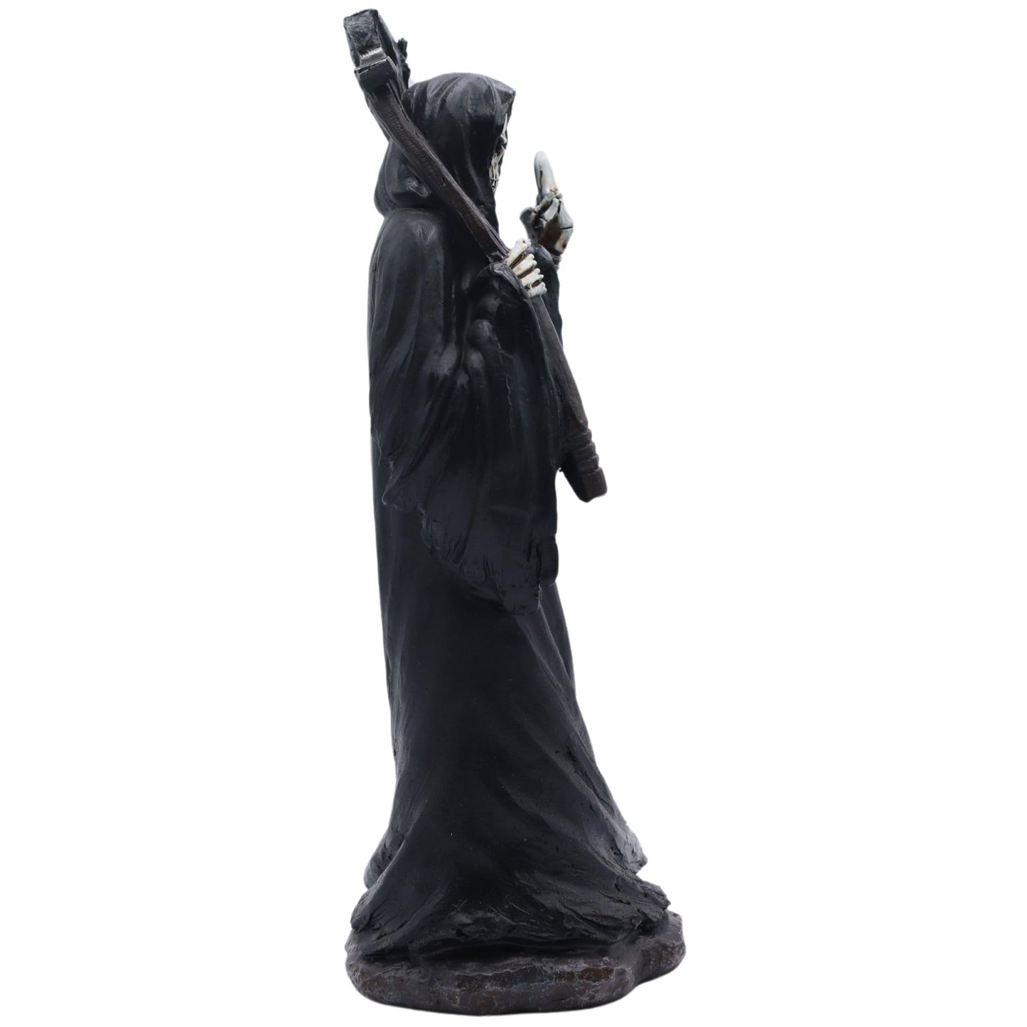 Candy Creations On Cloud 9 Grim Reaper Holding Up Middle Finger Statue, Death Halloween Gothic Figurine, Horror Home Decor