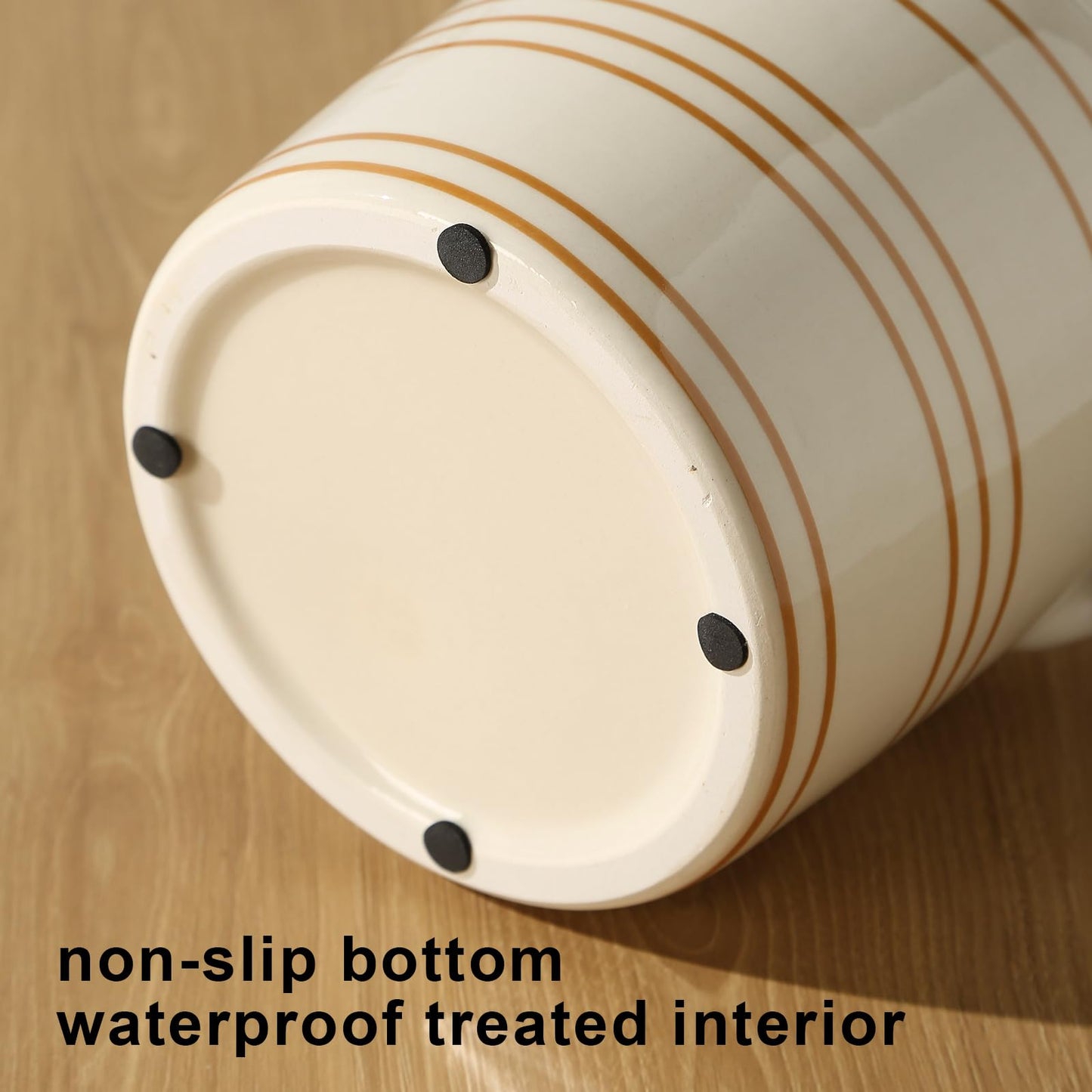 ATLZBLTCI Ceramic Farmhouse Kitchen Utensil Holder for Countertop, Rustic Cooking Utensil Holder Crock Fit for Kitchen Counter. 6*6.8*6.7 IN