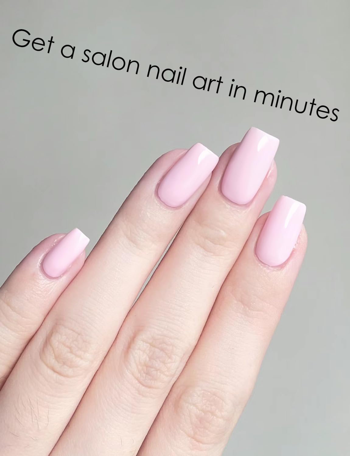 UV Gel Nail Stickers, Pink 20pcs Semi Cured Gel Nail Strips, Wraps for Home Manicure DIY