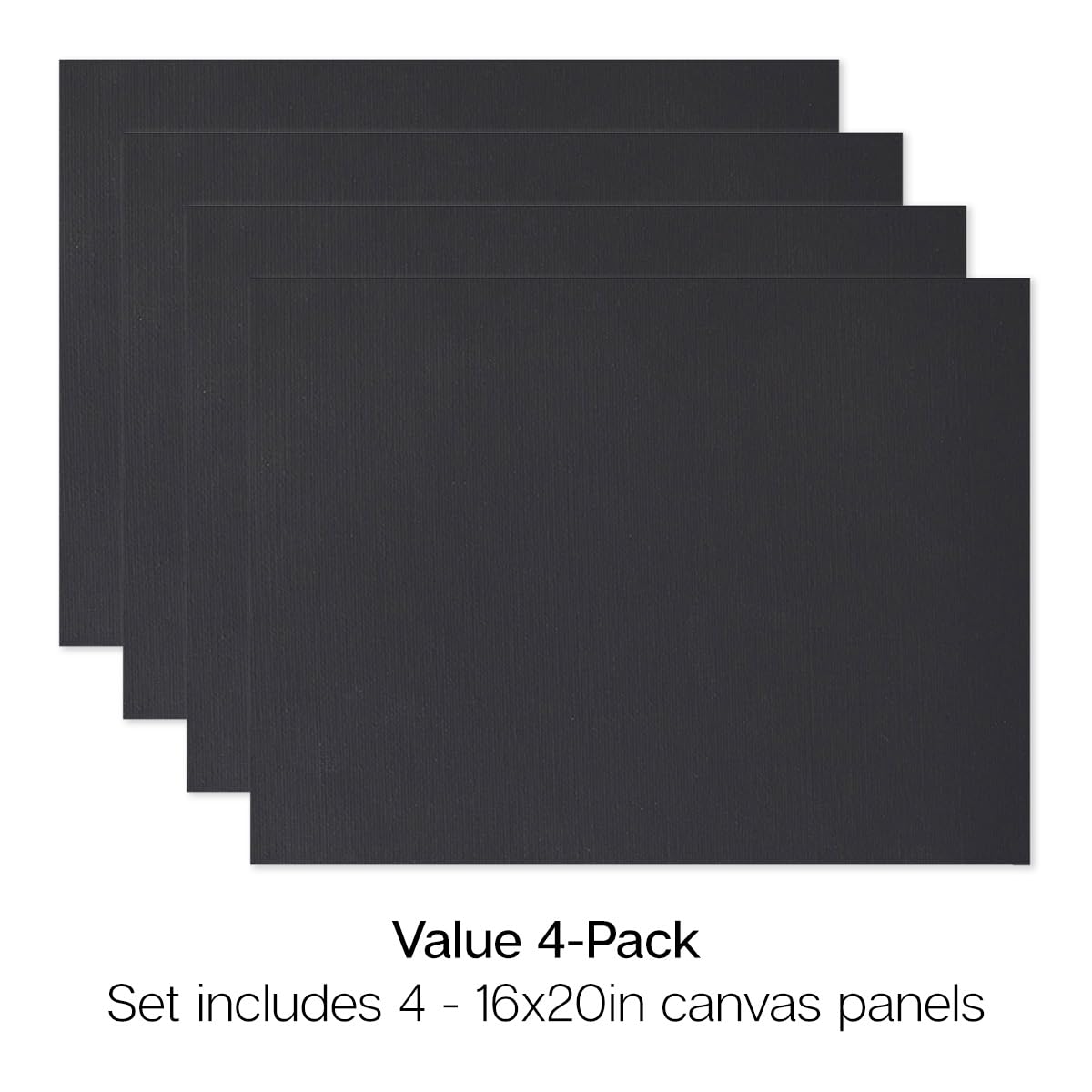 KINGART Studio Black Canvas Panel Set – 16x20 Inch, 4-Pack – 100% Cotton, Black Acrylic Primed Gesso – Lightweight Rigid Artist Boards for Oil, Acrylic, & Mixed Media Painting – Value Pack